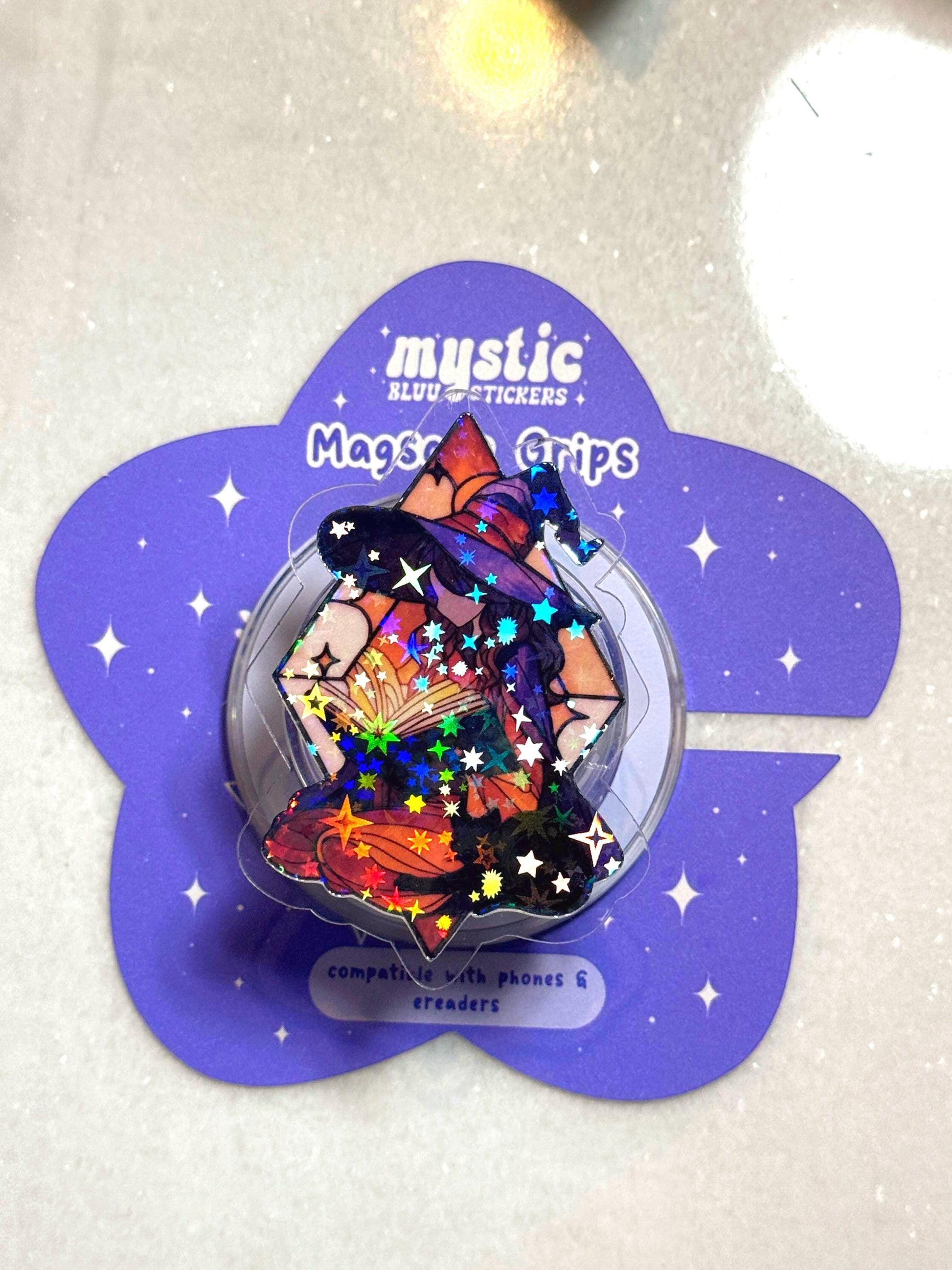 Witch MagSafe Phone Grip: Holographic Book Reader Accessory