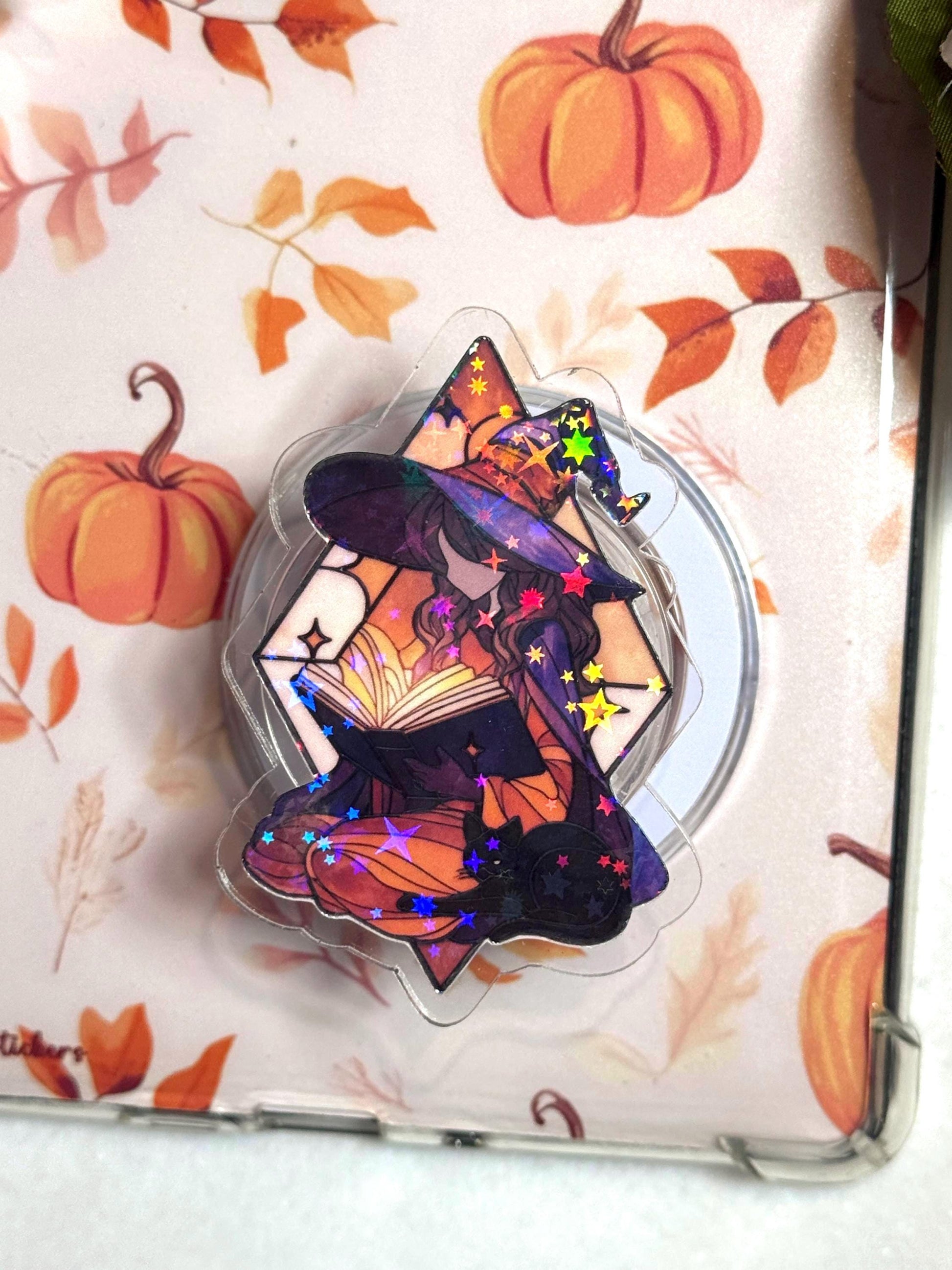 Witch MagSafe Phone Grip: Holographic Book Reader Accessory
