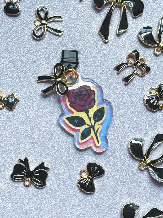 Acrylic Rose Dust Plug Charm For Kindles, iPhone And Android, Dark Romance Kindle Charm, Phone USB c Charm, Acrylic Dust Plug Charm