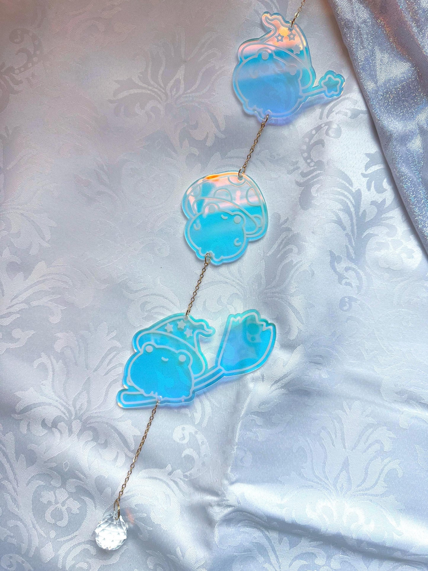 Iridescent Acrylic Halloween Sun Catcher: Bookish Decor, Crystal Prism Rainbow Maker