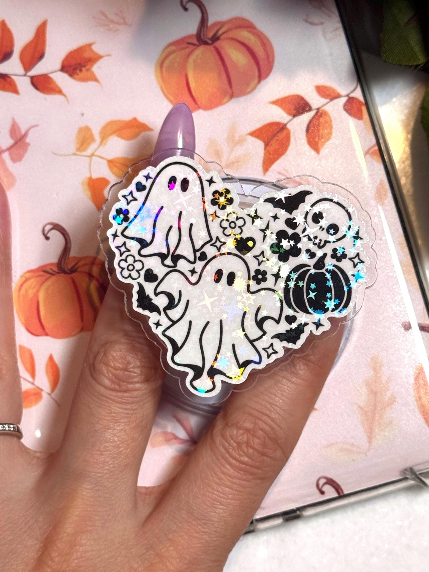 Halloween Ghost MagSafe Kindle Grip Spooky E-Reader & Phone Accessory