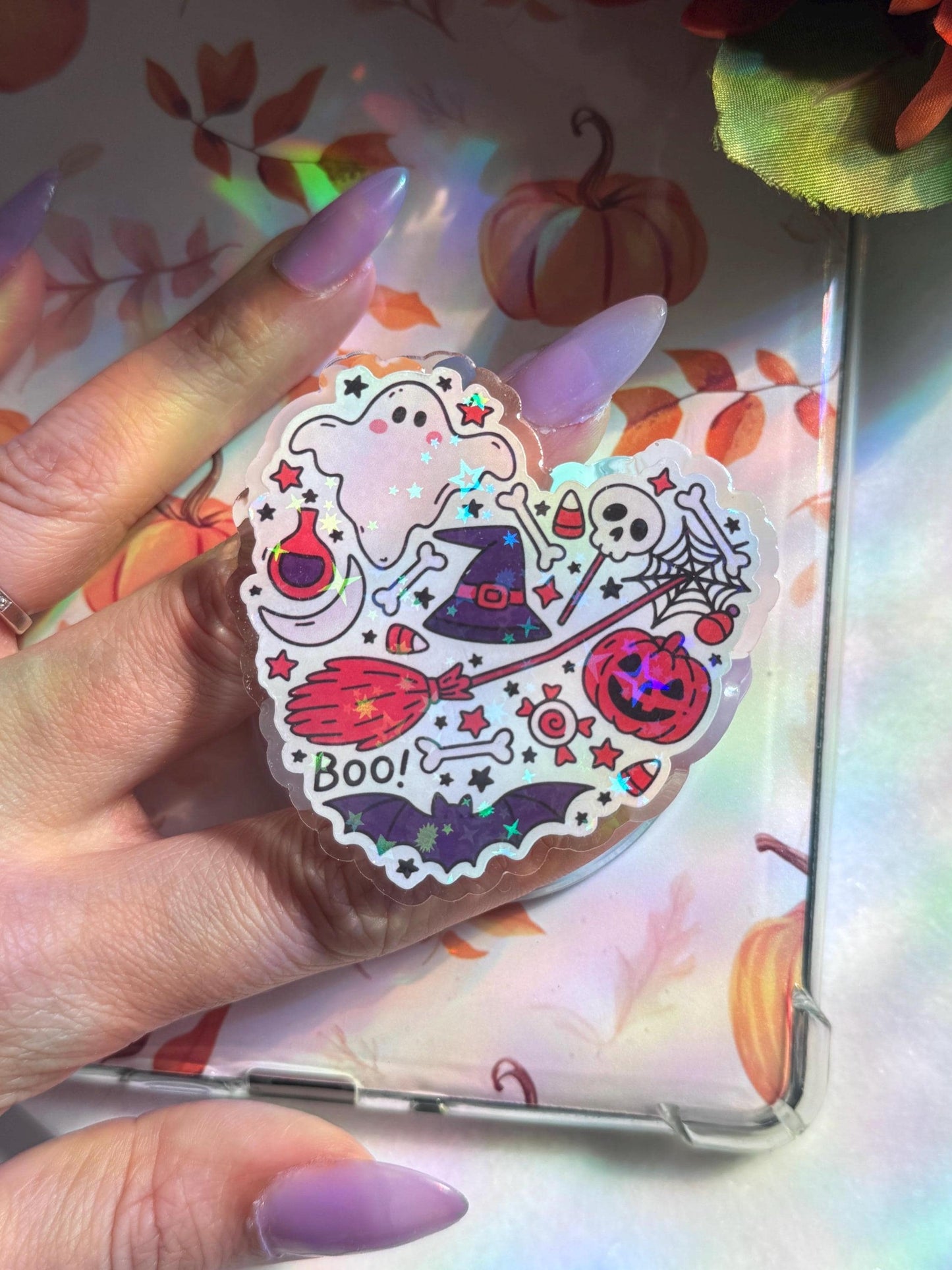 Halloween Ghost MagSafe Kindle Grip Spooky E-Reader & Phone Accessory