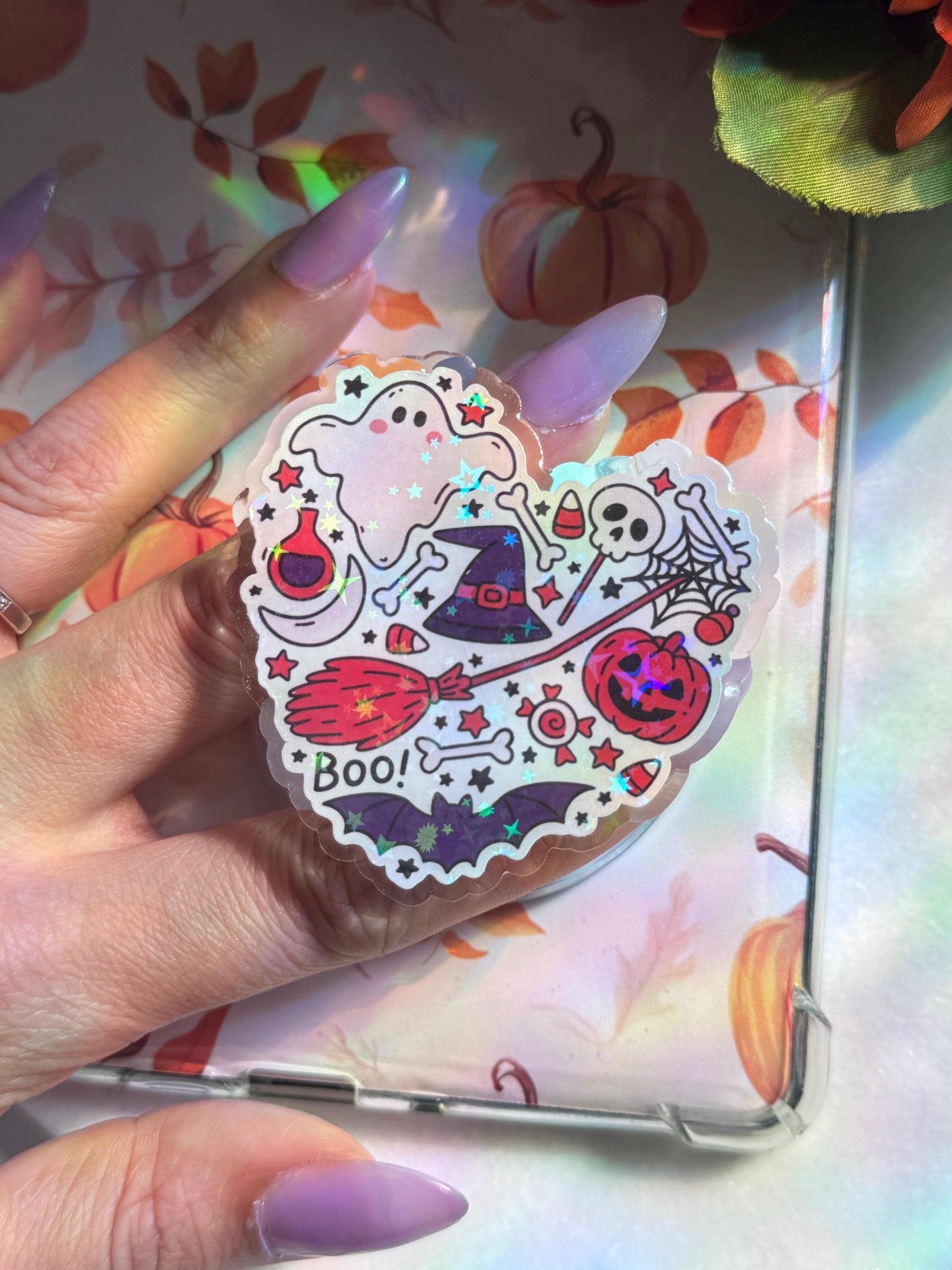 Halloween Ghost MagSafe Kindle Grip Spooky E-Reader & Phone Accessory