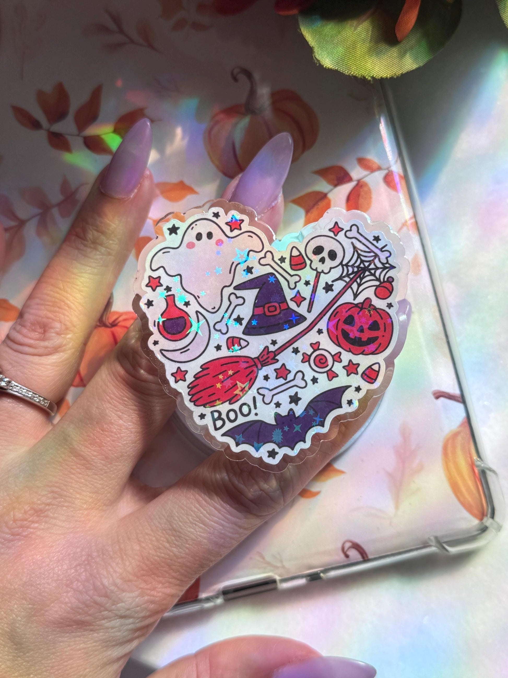 Halloween Ghost MagSafe Kindle Grip Spooky E-Reader & Phone Accessory