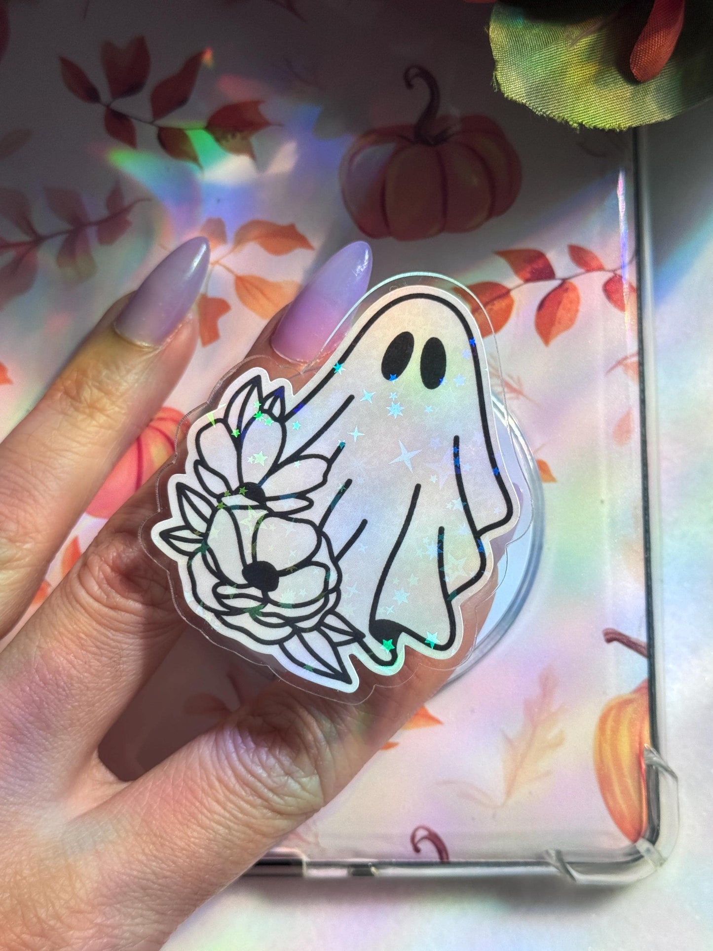 Halloween Ghost MagSafe Kindle Grip Spooky E-Reader & Phone Accessory