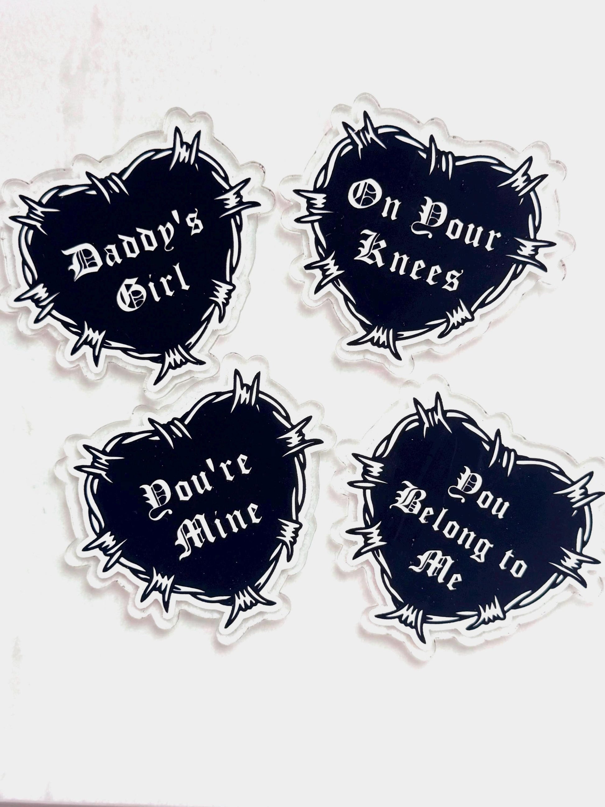 Smut Phrases Acrylic Flat Back – DIY Accessory for Badge Reels & Phone Grips