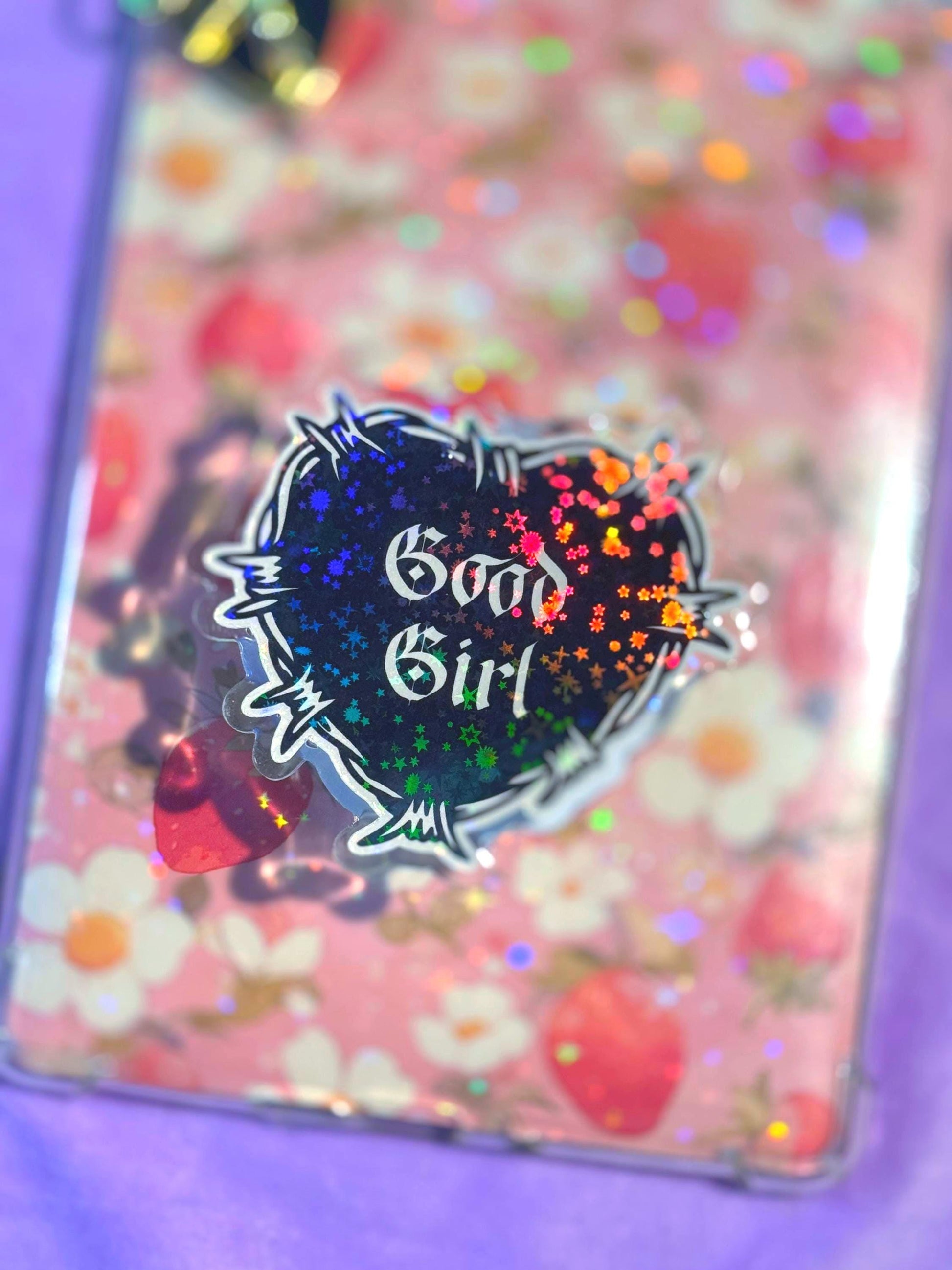 Good Girl MagSafe Kindle Grip: Holographic Bookish Phone Grip