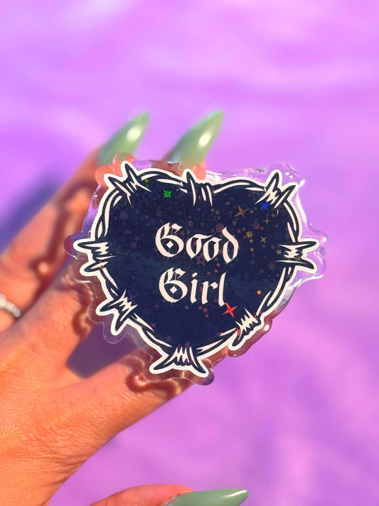 Good Girl MagSafe Kindle Grip: Holographic Bookish Phone Grip