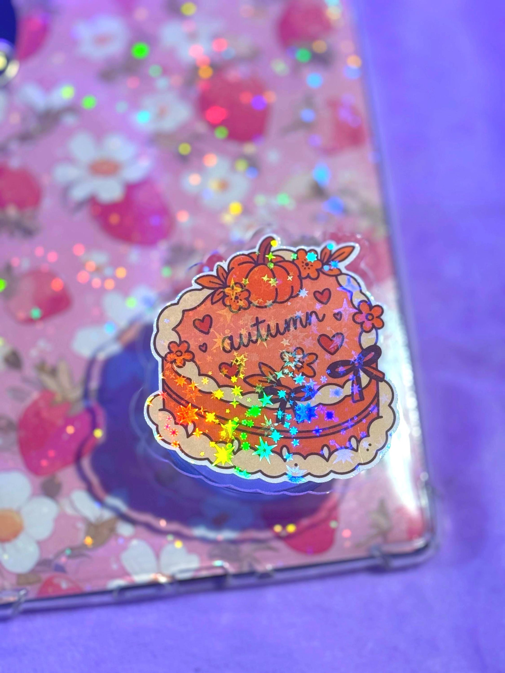 Autumn Cake Kindle Grip: Holographic Magsafe Phone Grip
