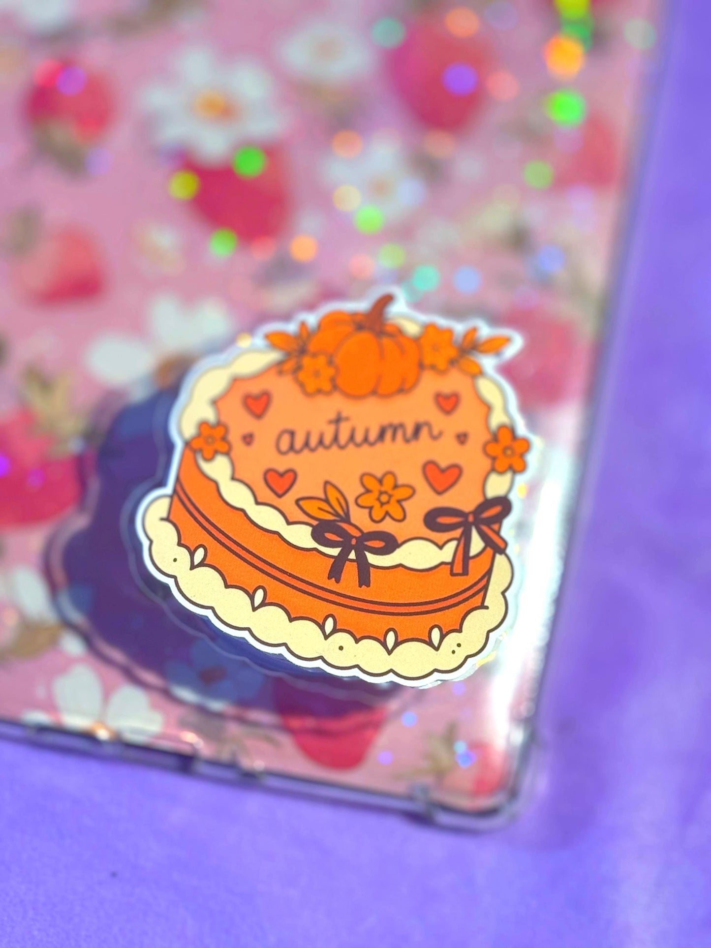 Autumn Cake Kindle Grip: Holographic Magsafe Phone Grip