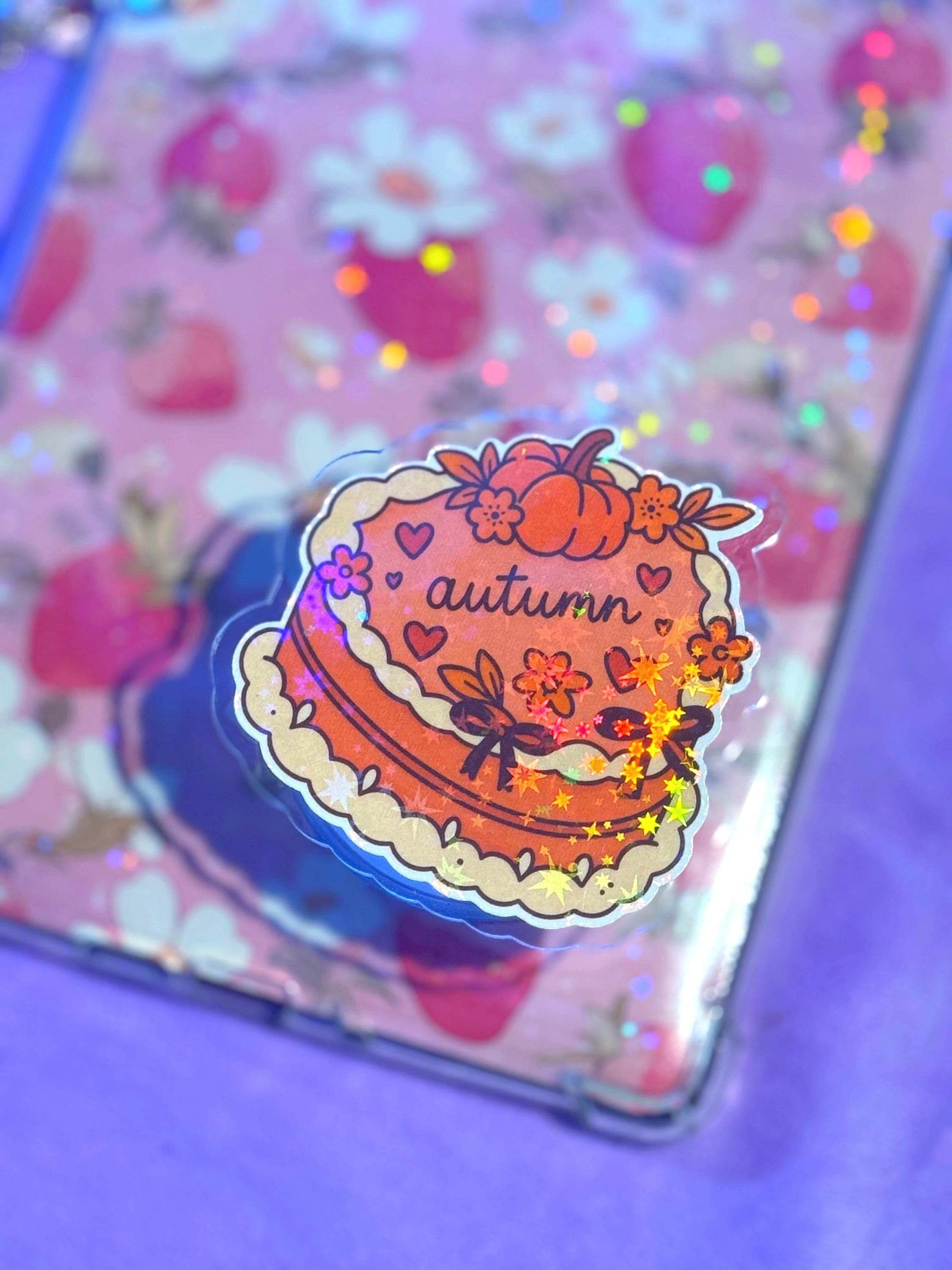Autumn Cake Kindle Grip: Holographic Magsafe Phone Grip