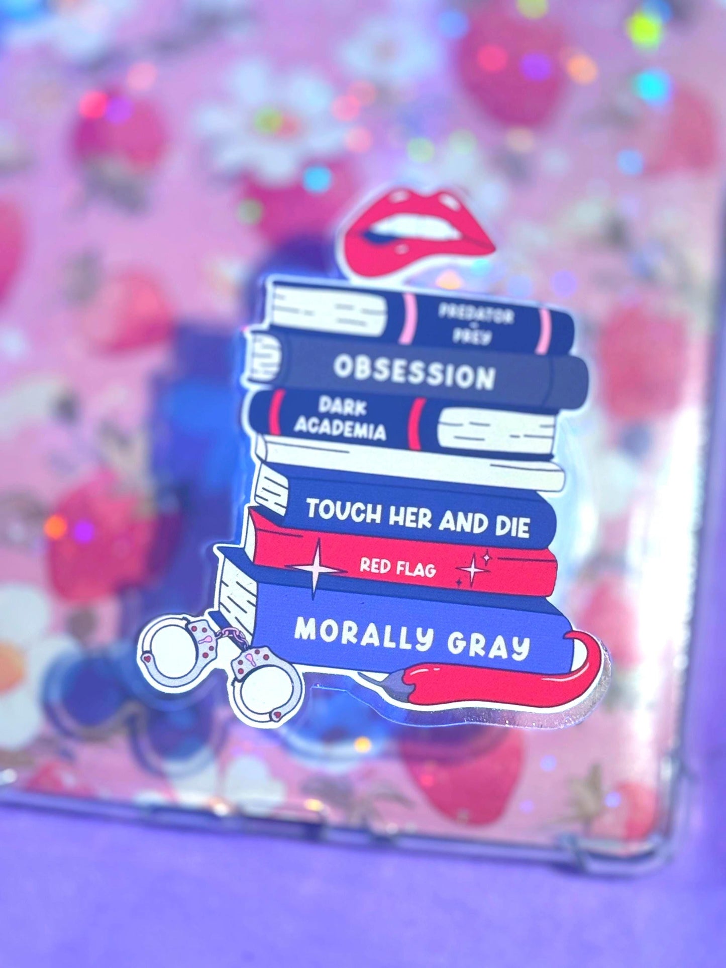 Dark Romance MagSafe Kindle Grip: Holographic Bookish Phone Grip