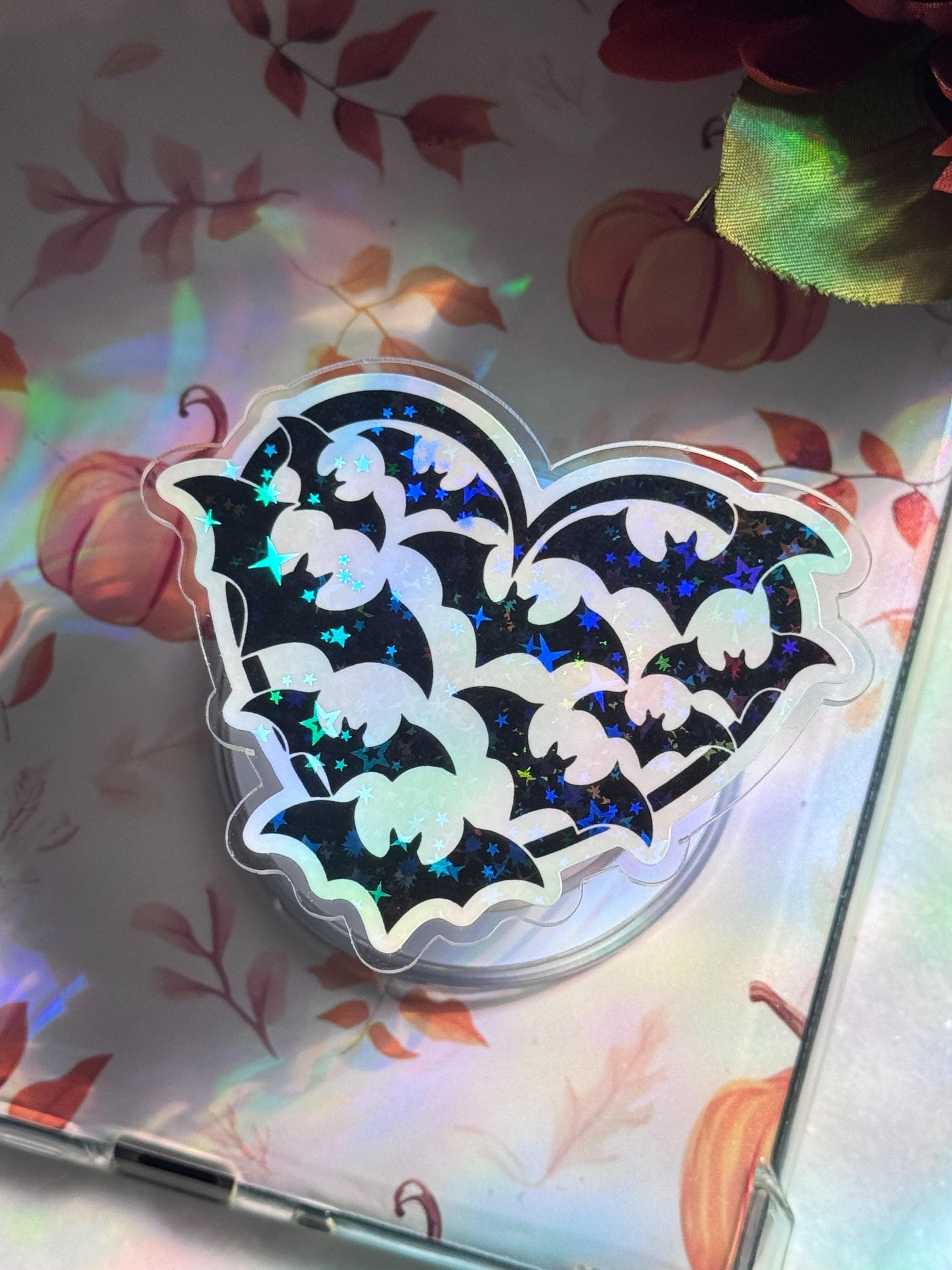 Bat Swarm Kindle Grip – MagSafe Phone & Tablet Stand Holographic or Matte