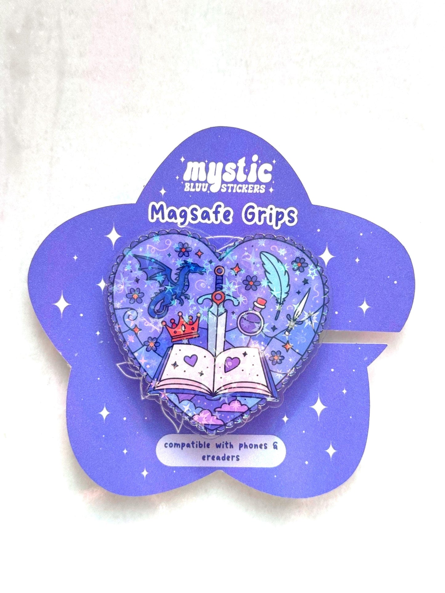 Fantasy Dragon Kindle Grip: MagSafe Bookish Phone & Tablet Holder