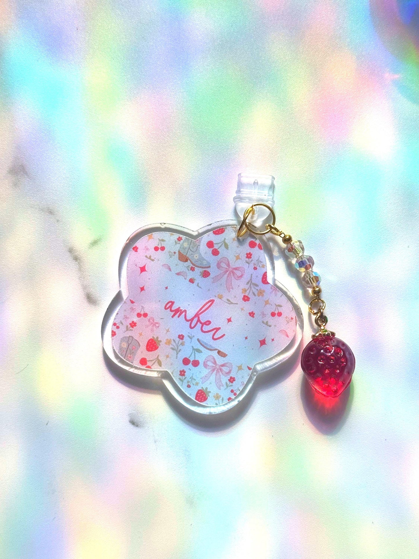 Personalized Strawberry Kindle Dust Plug Charm, Cute Tablet & Phone Accessories, Plug Charm Cover, Book Lover Gift, Resin Kindle Charm