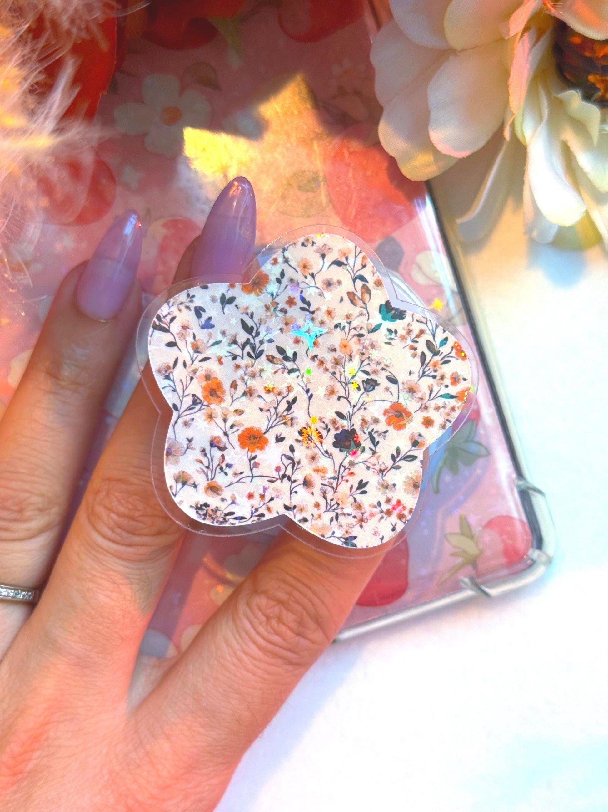 Floral Magsafe Kindle Grip, Phone Grips, Cozy Bookish Accessory, Bookworm Gift, Vintage Aesthetic Ereader Accessories