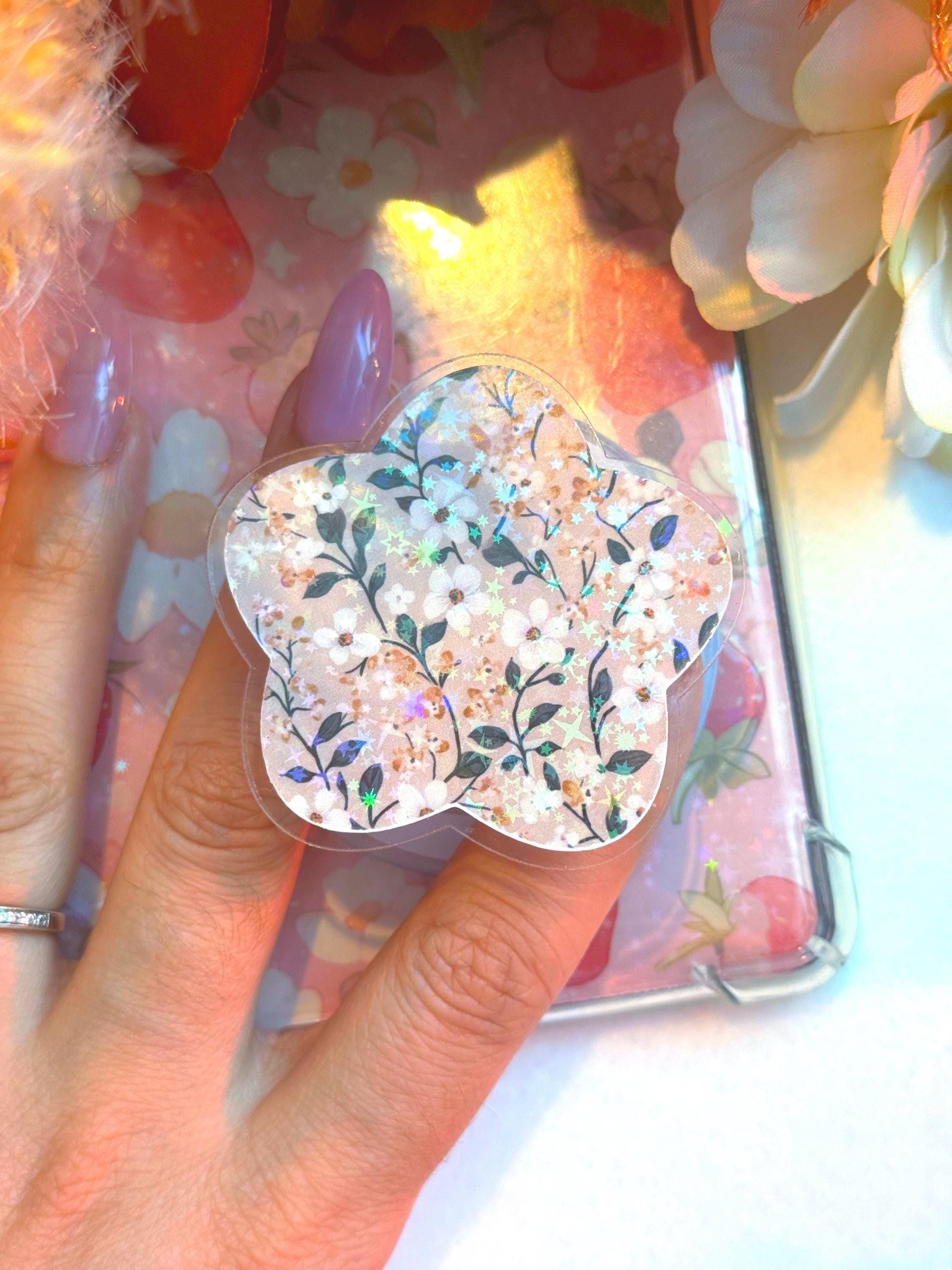 Floral Magsafe Kindle Grip, Phone Grips, Cozy Bookish Accessory, Bookworm Gift, Vintage Aesthetic Ereader Accessories