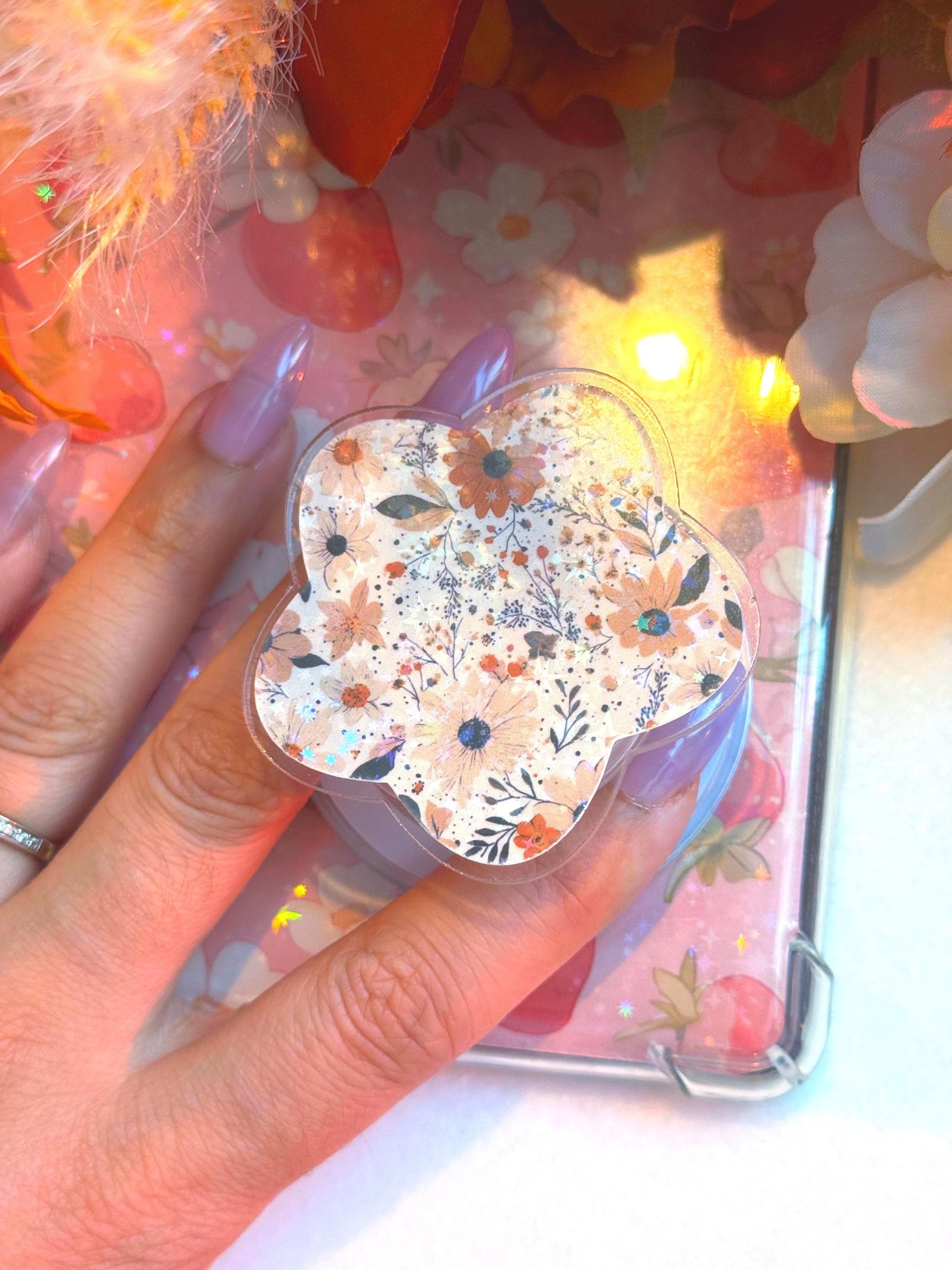 Floral Fall Magsafe Kindle Grip, Phone Grips, Cozy Bookish Accessory, Bookworm Gift, Vintage Aesthetic Ereader Accessories