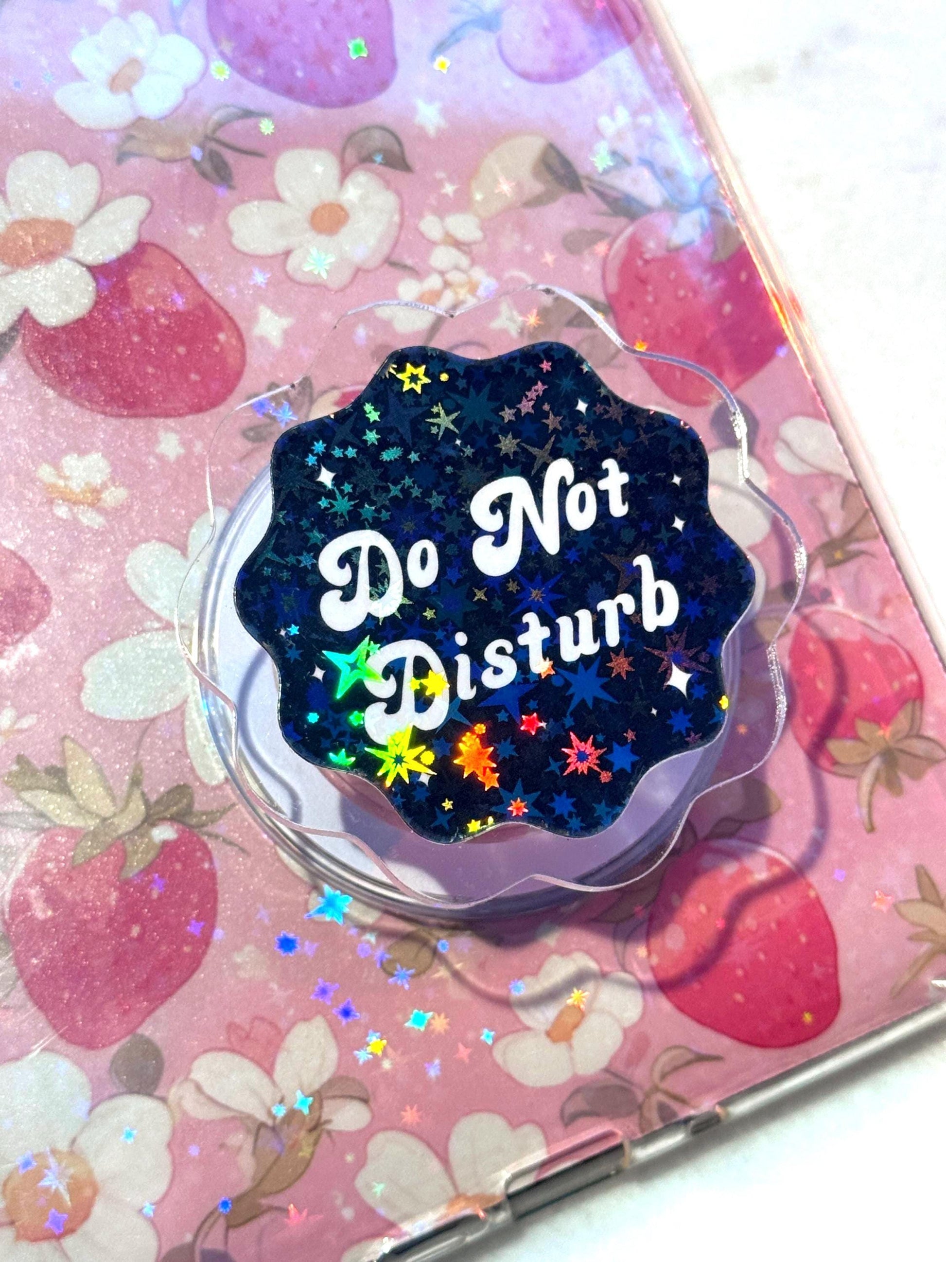 Holographic Do Not Disturb MagSafe Phone Grip: Bookish Kindle/Tablet Stand