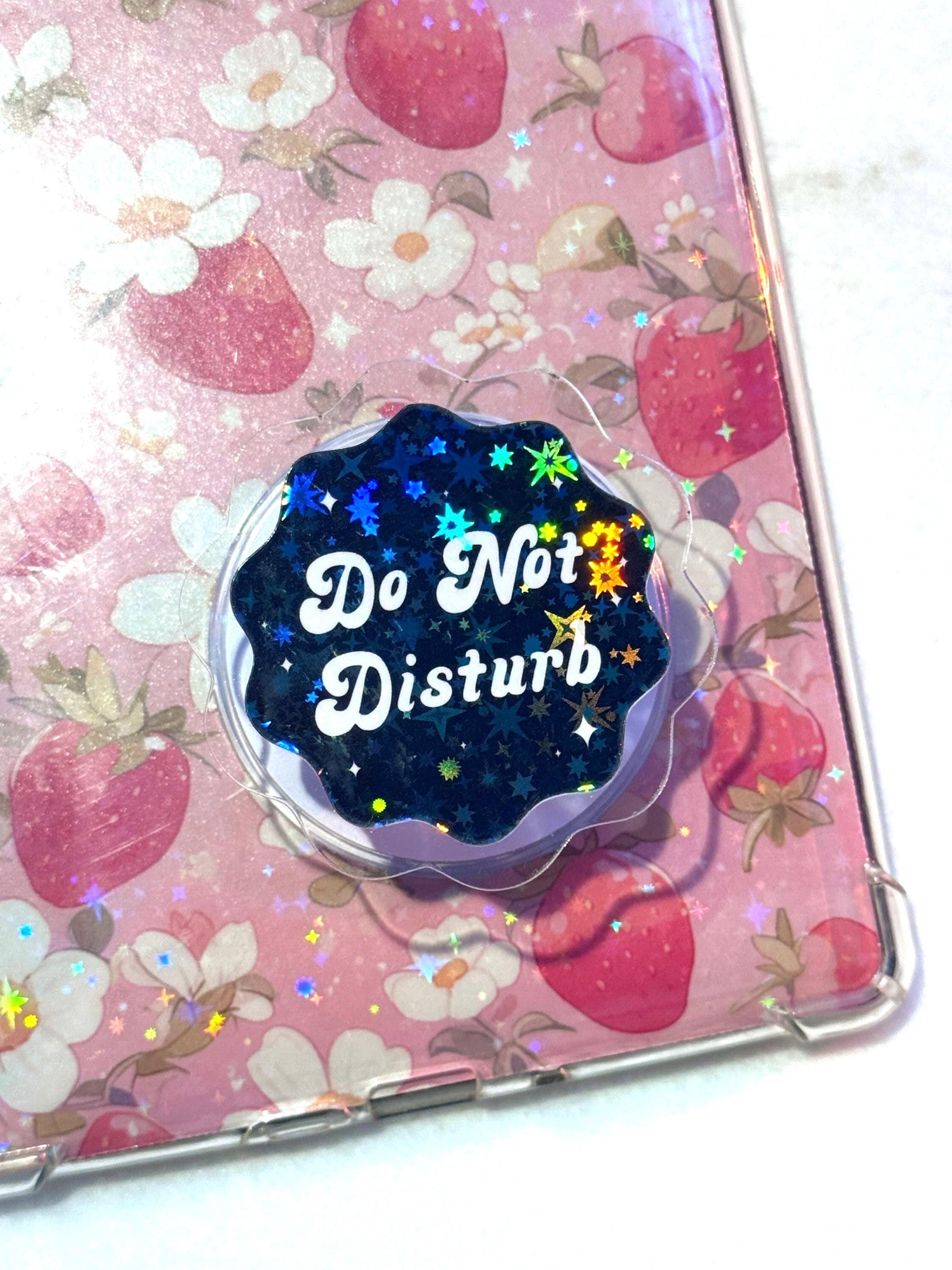 Holographic Do Not Disturb MagSafe Phone Grip: Bookish Kindle/Tablet Stand