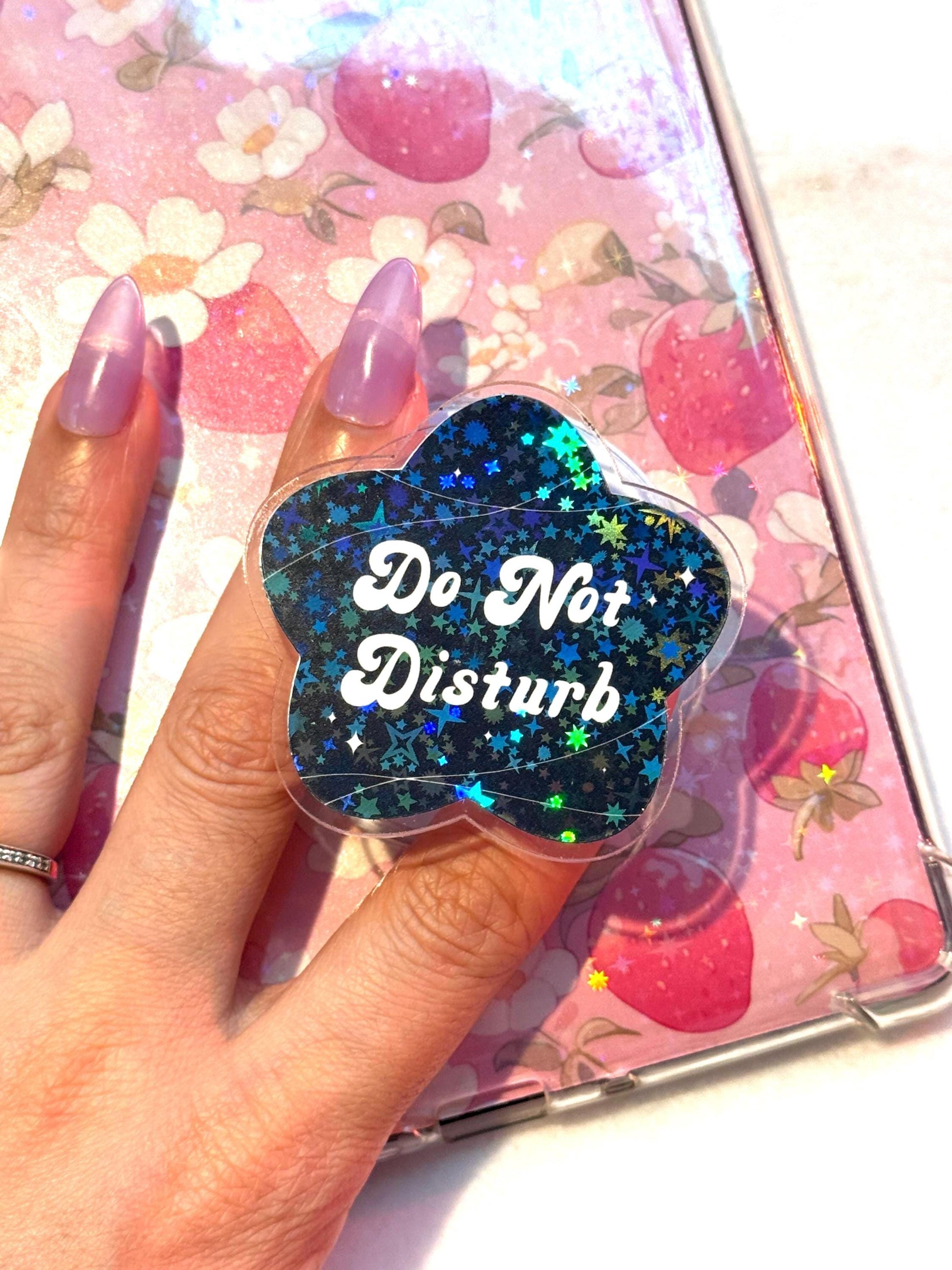 Holographic Do Not Disturb MagSafe Phone Grip: Bookish Kindle/Tablet Stand