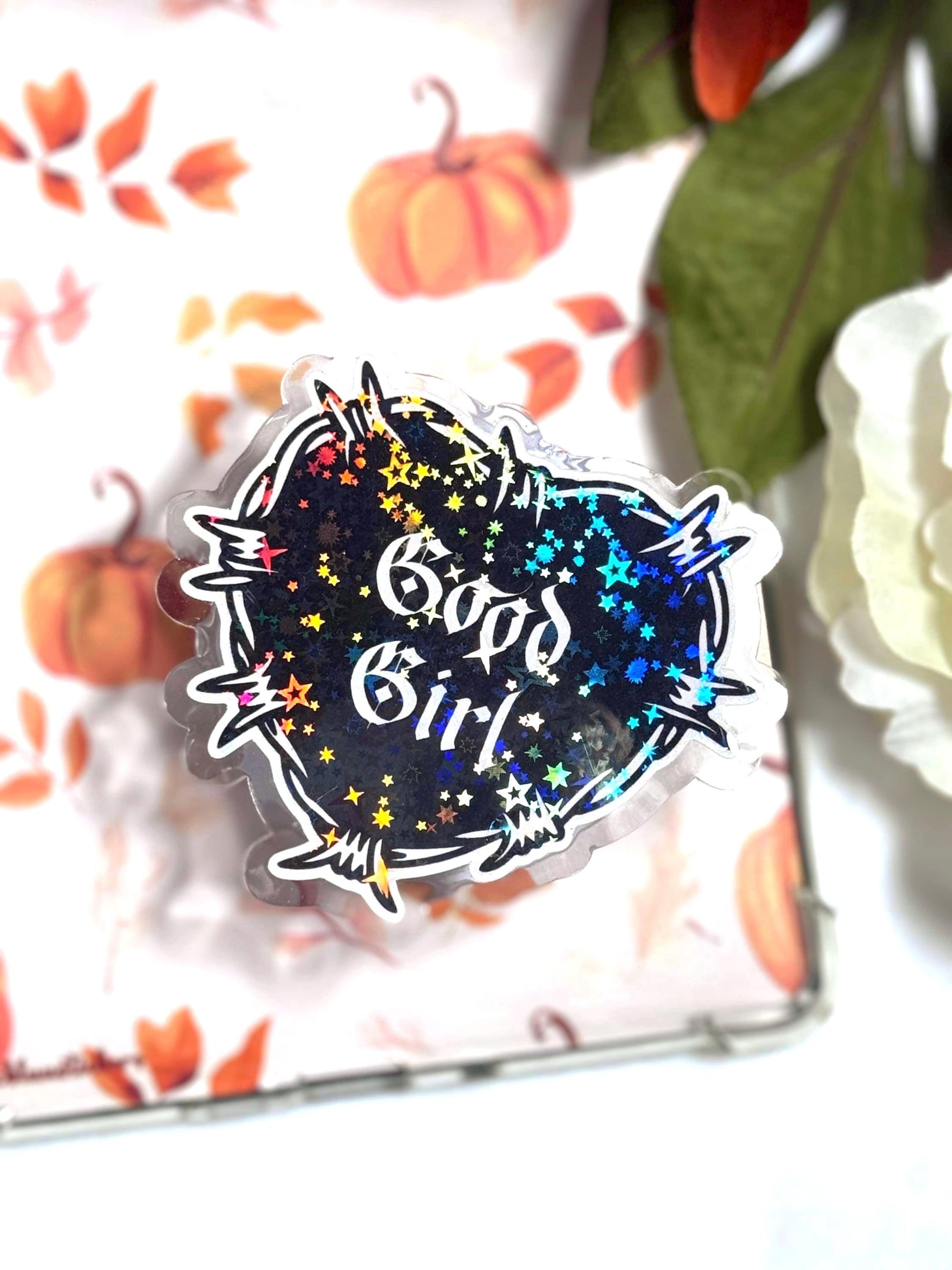 Good Girl MagSafe Kindle Grip: Holographic Bookish Phone Grip