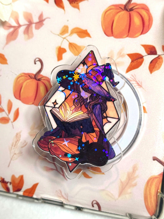 Witch MagSafe Phone Grip: Holographic Book Reader Accessory