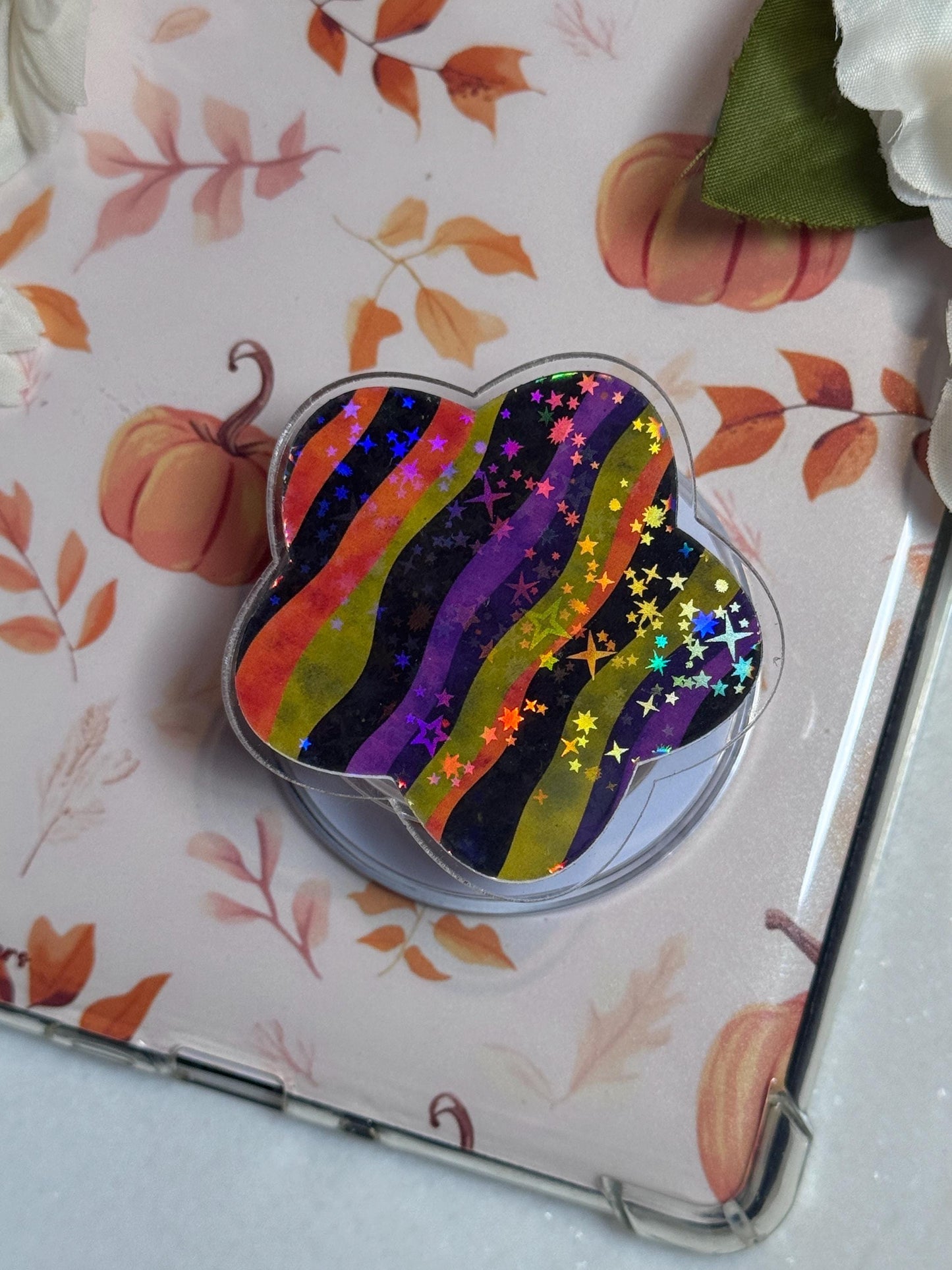 Halloween Stripe MagSafe Grip: Spooky E-Reader & Phone Accessory