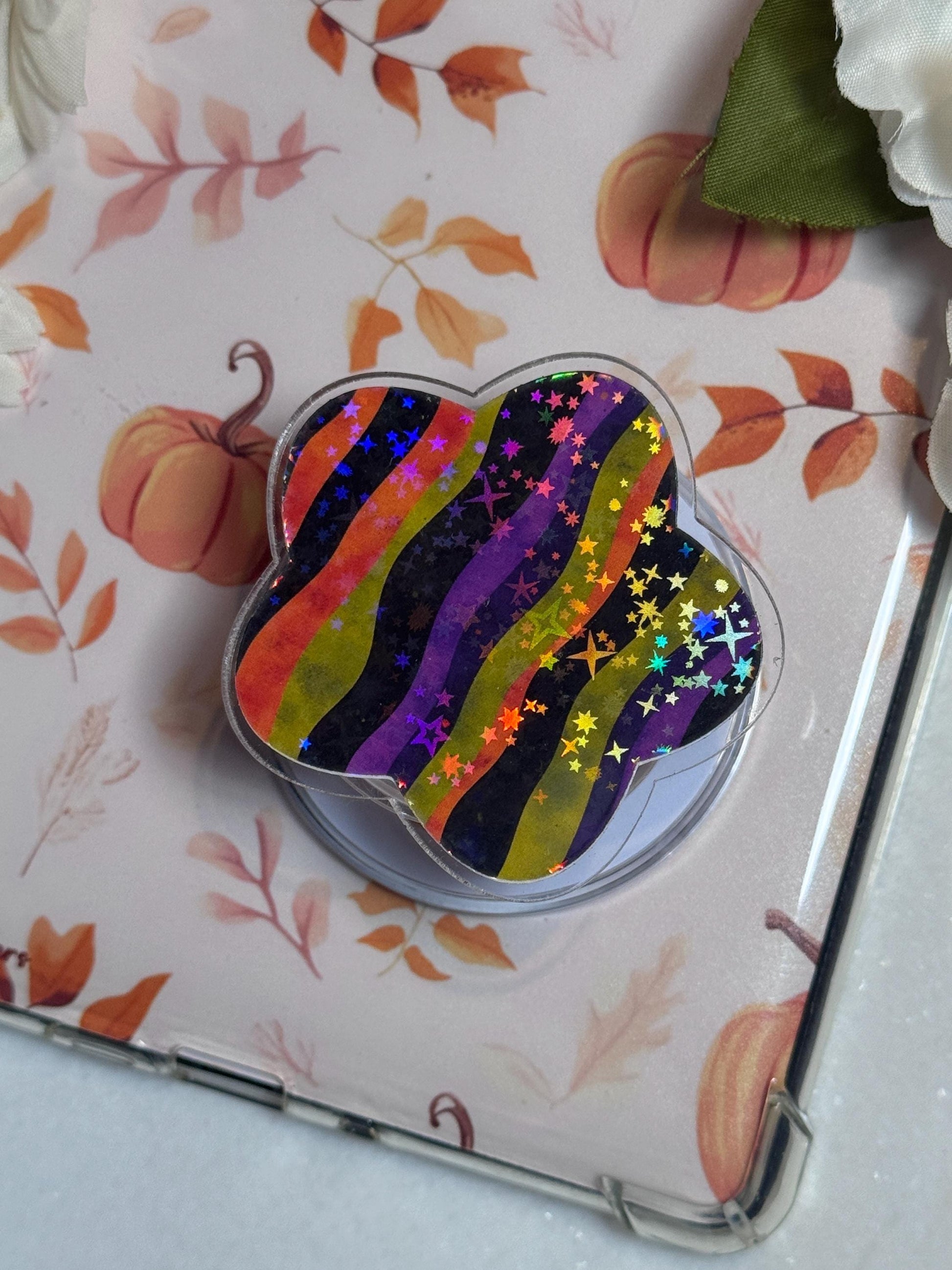 Halloween Stripe MagSafe Grip: Spooky E-Reader & Phone Accessory