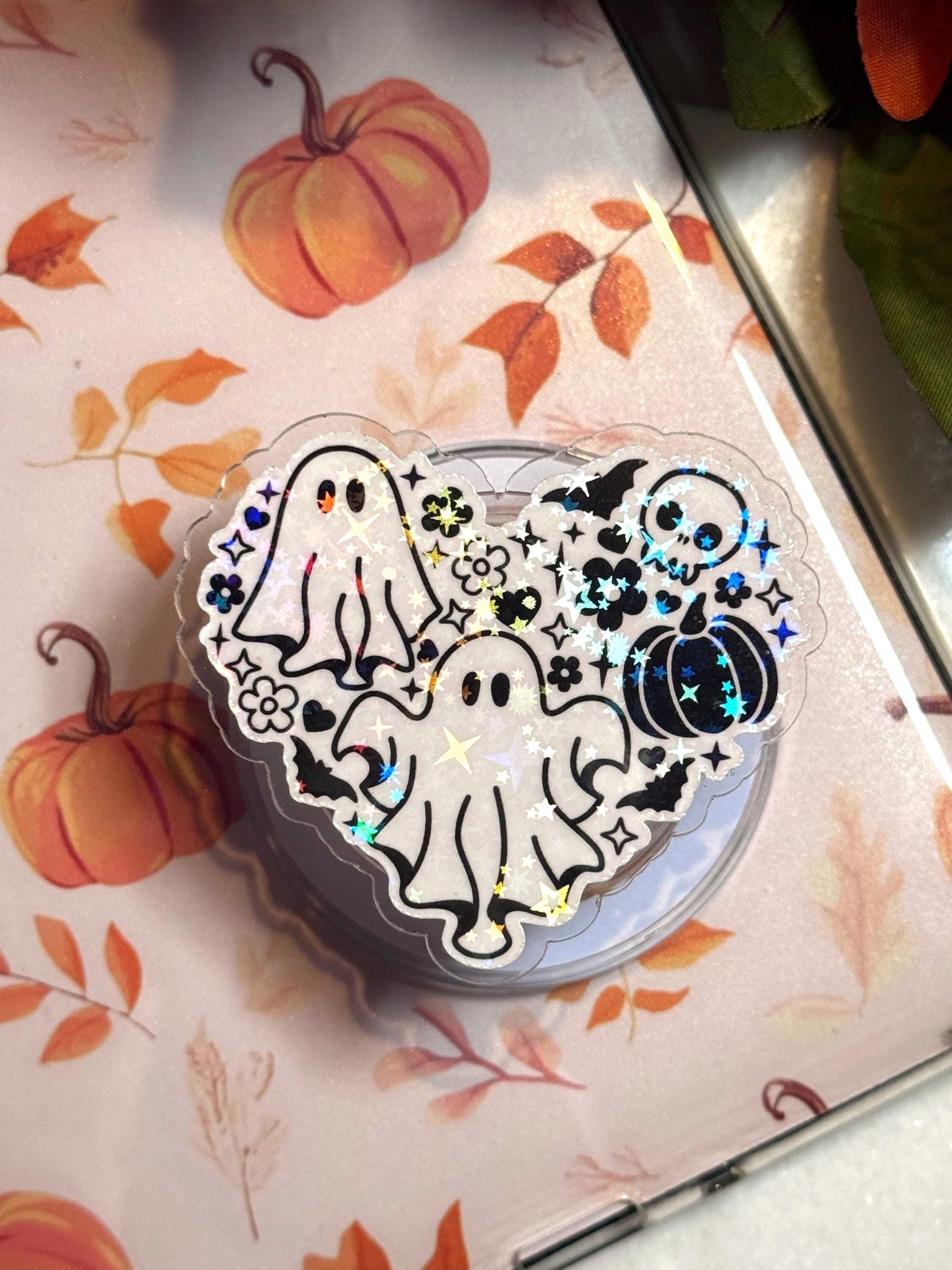 Halloween Ghost MagSafe Kindle Grip Spooky E-Reader & Phone Accessory