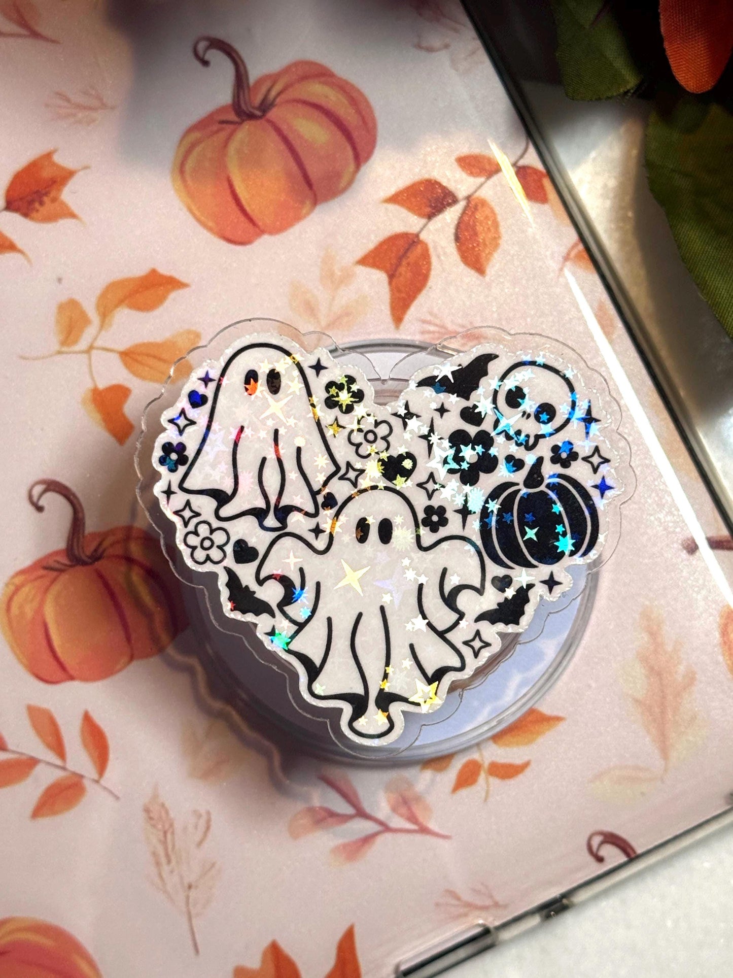 Halloween Ghost MagSafe Kindle Grip Spooky E-Reader & Phone Accessory