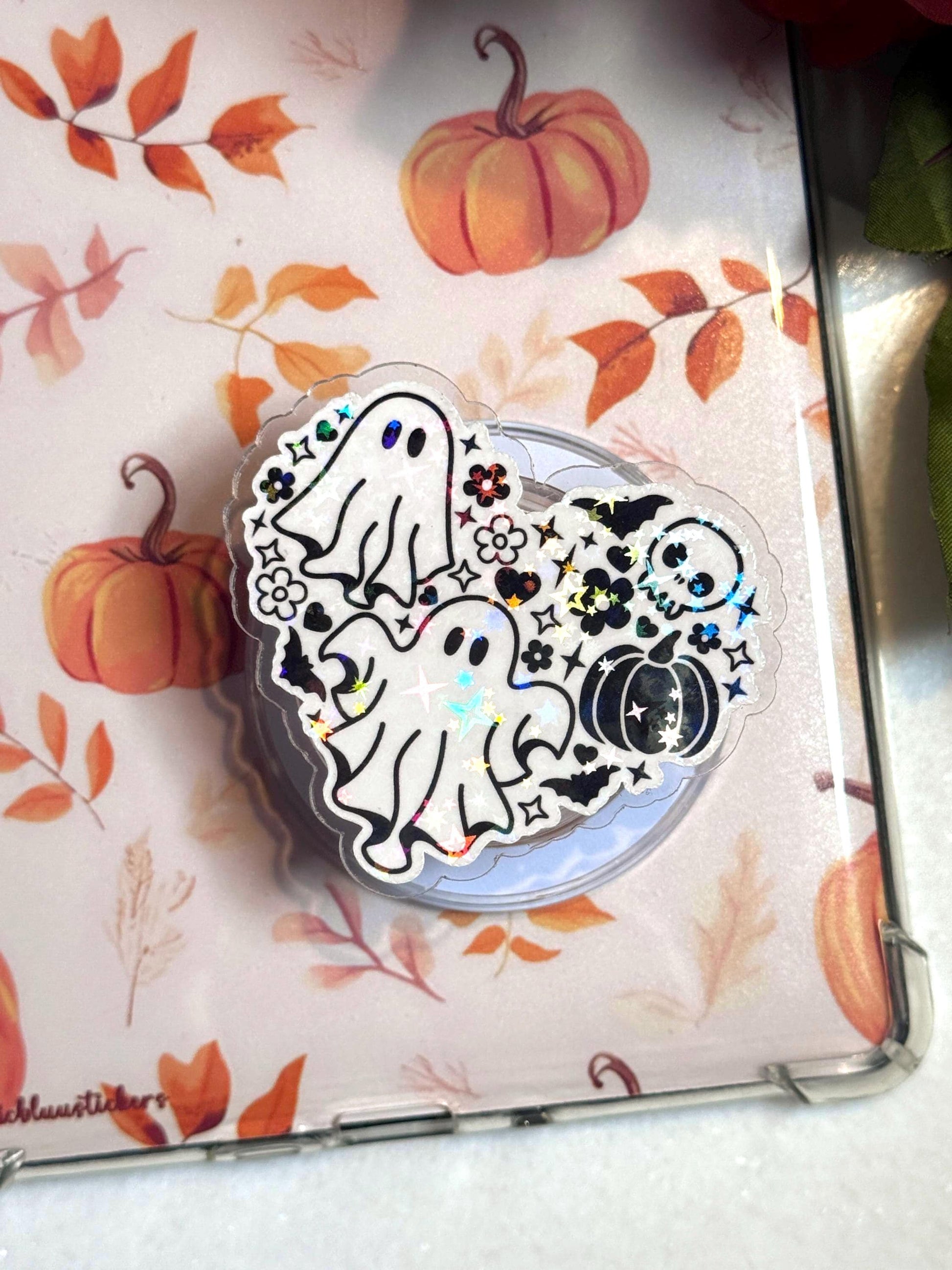 Halloween Ghost MagSafe Kindle Grip Spooky E-Reader & Phone Accessory