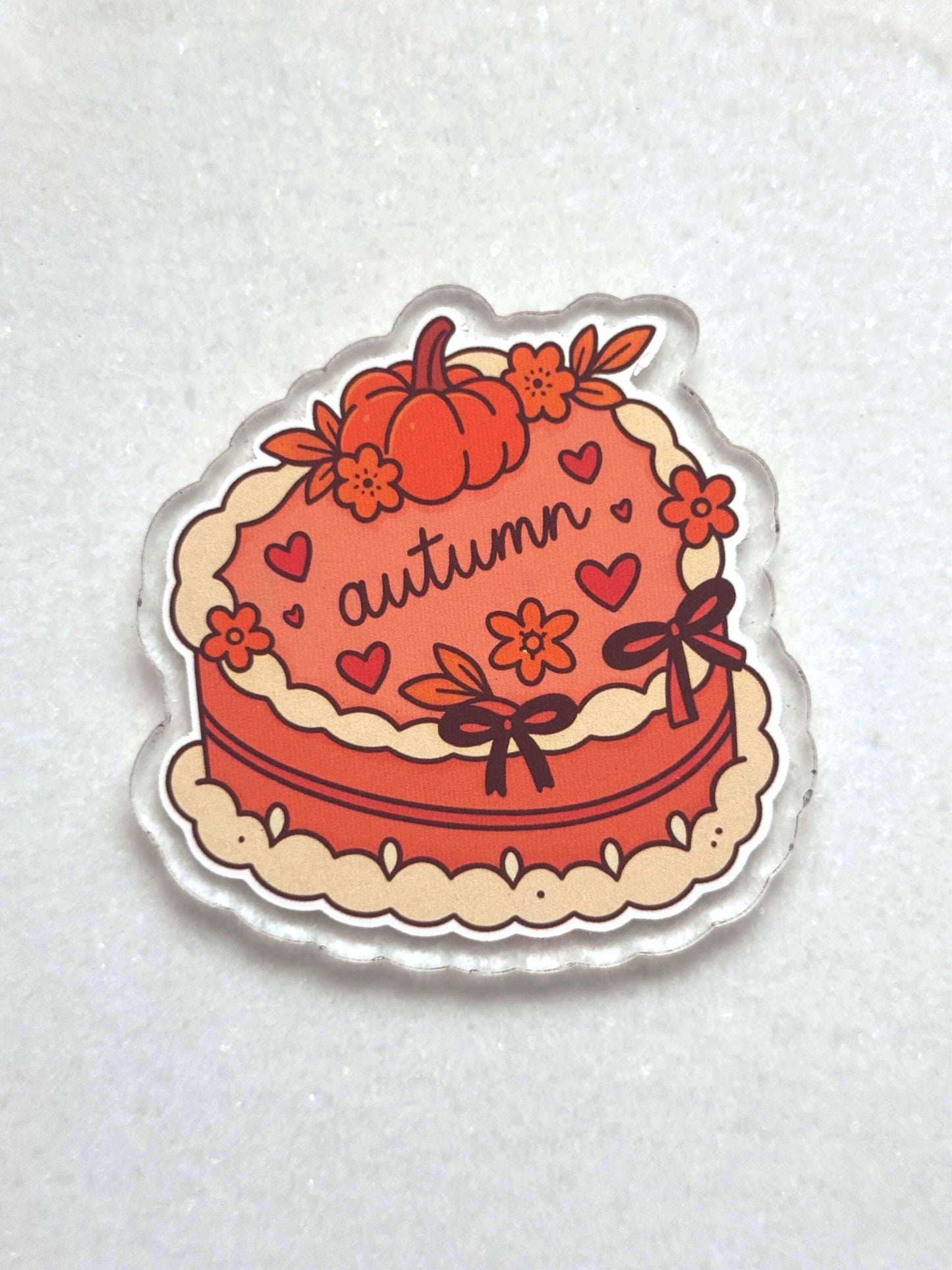 Autumn Cake Acrylic Cabochon: Fall DIY Charm - Matte or Holographic