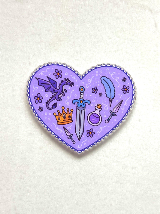 Dragon Heart Acrylic Flat Back Cabochon: Fantasy DIY Craft Supply