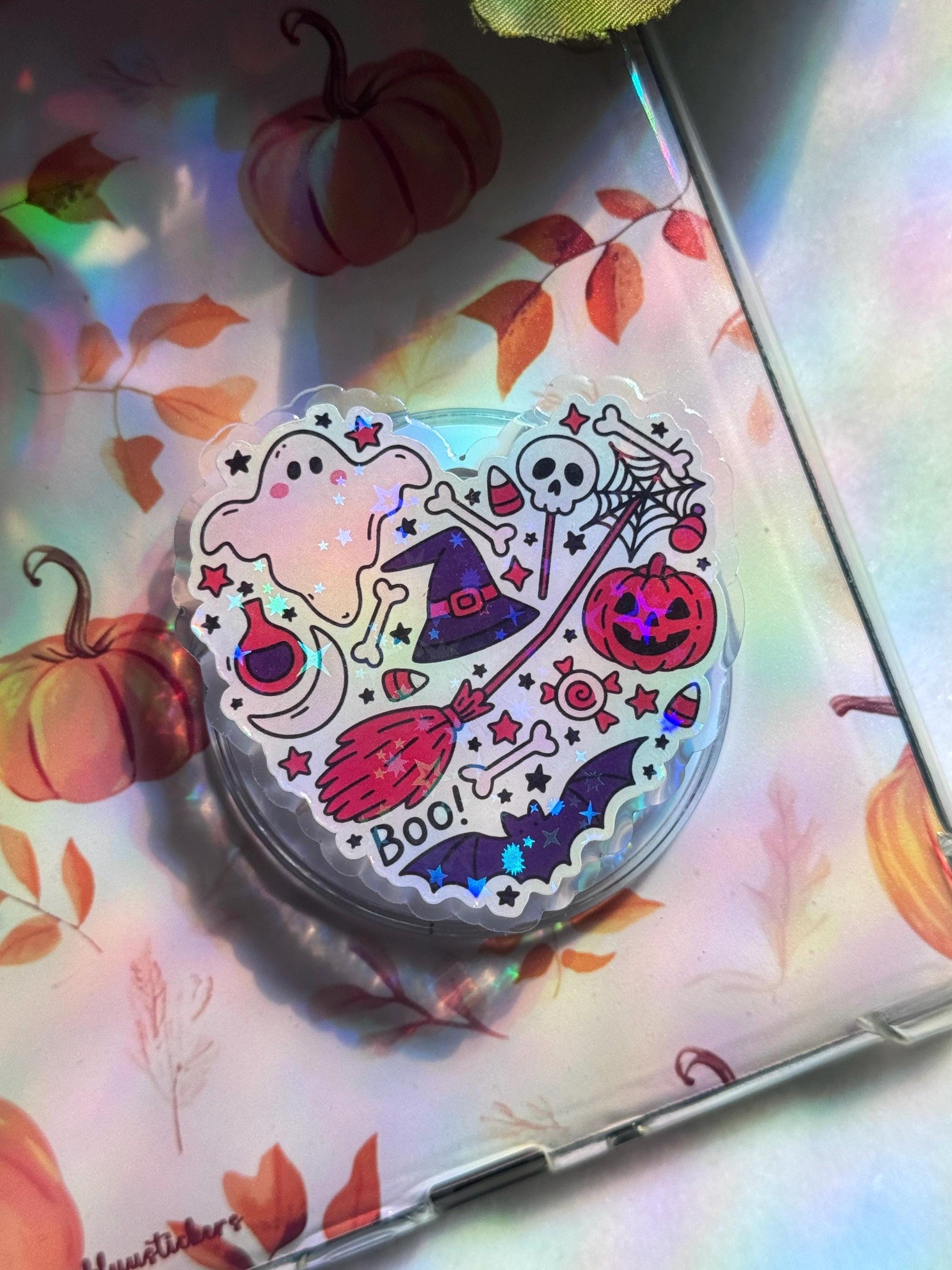 Halloween Ghost MagSafe Kindle Grip Spooky E-Reader & Phone Accessory