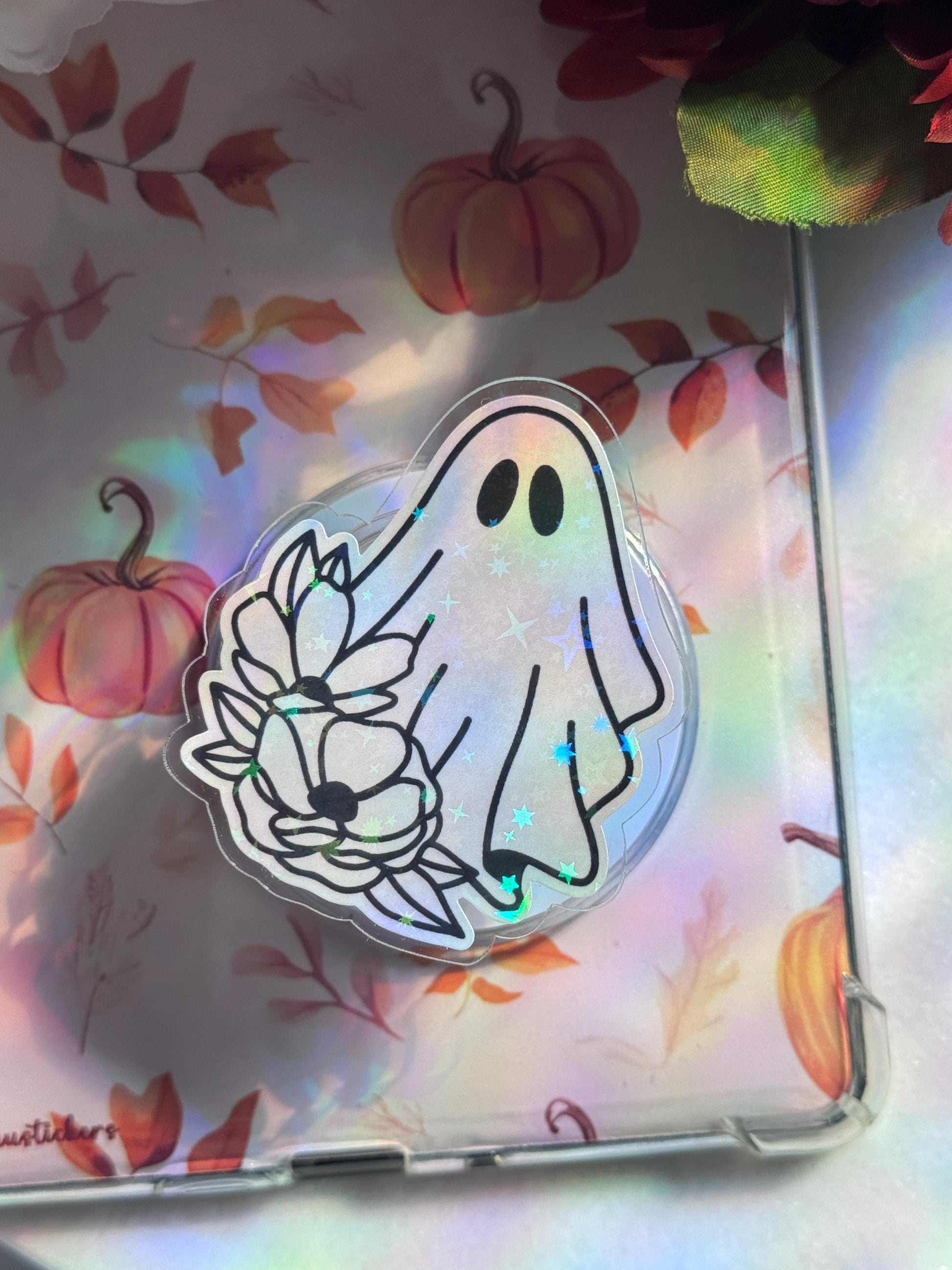 Halloween Ghost MagSafe Kindle Grip Spooky E-Reader & Phone Accessory