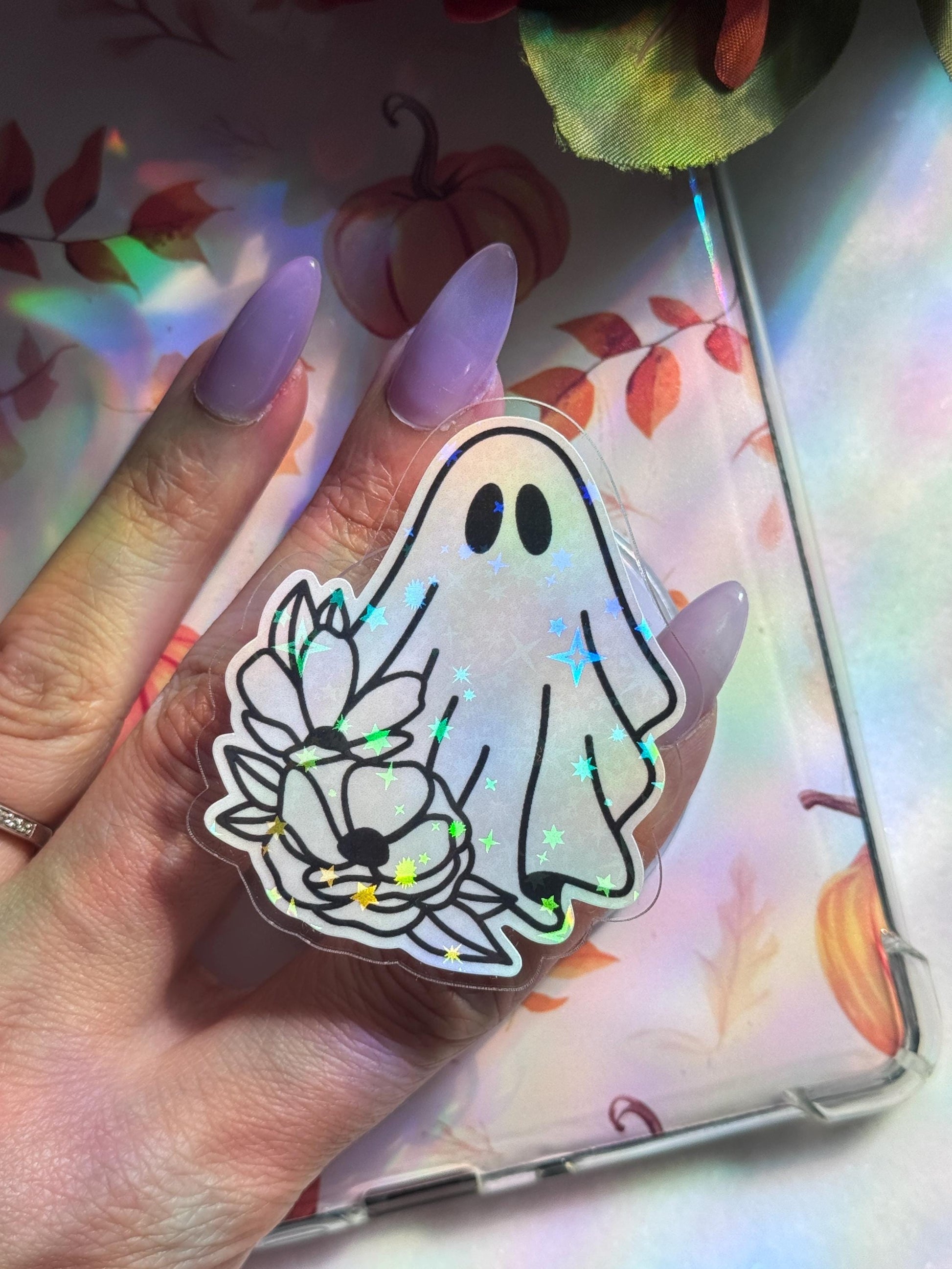 Halloween Ghost MagSafe Kindle Grip Spooky E-Reader & Phone Accessory