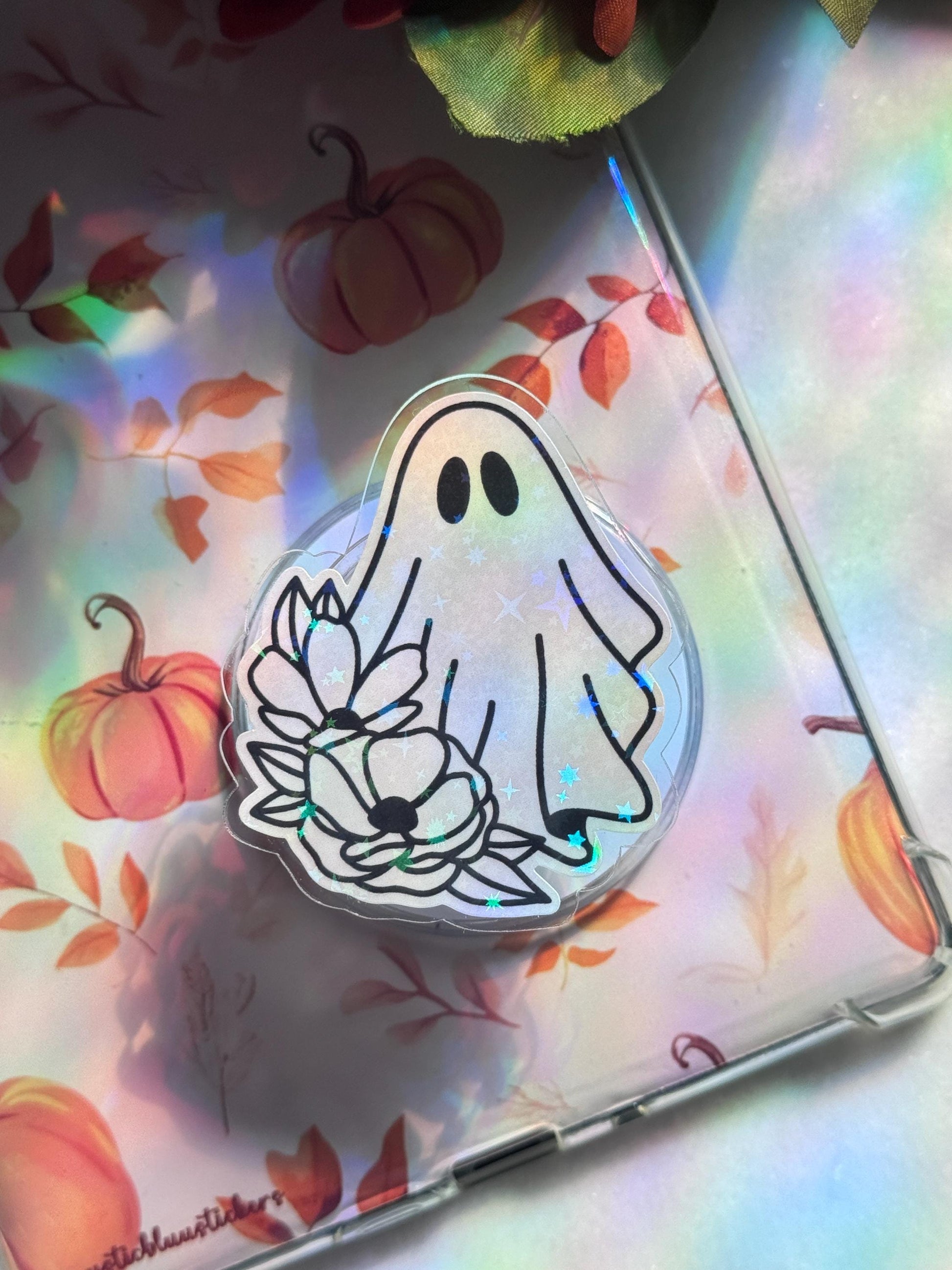 Halloween Ghost MagSafe Kindle Grip Spooky E-Reader & Phone Accessory