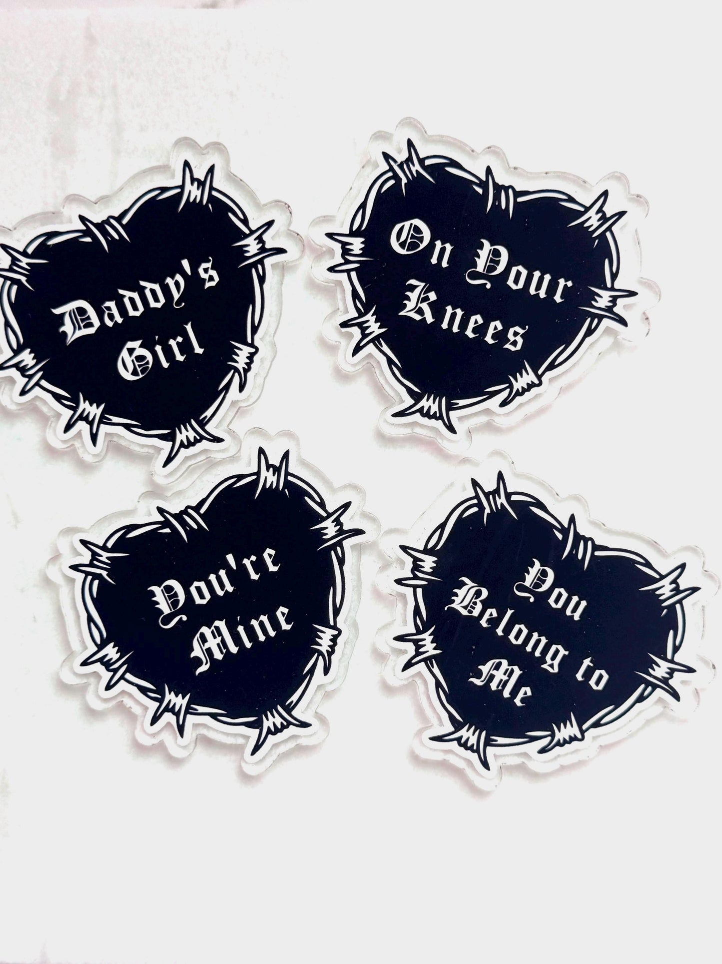 Smut Phrases Acrylic Flat Back – DIY Accessory for Badge Reels & Phone Grips