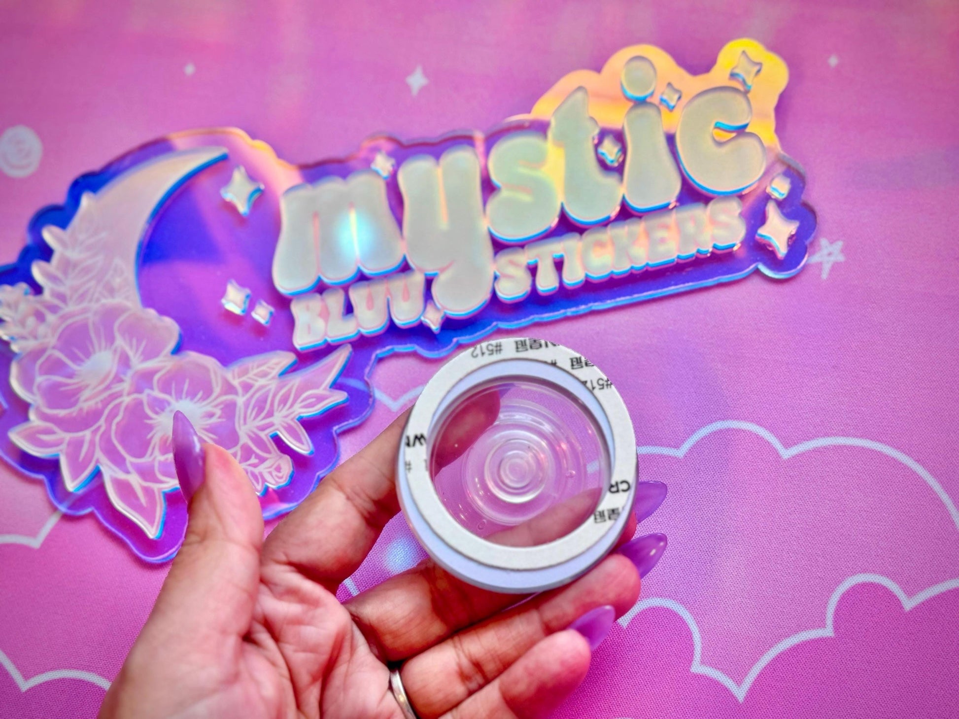 Ghost Cat Phone Grip with Magnetic Ring – Pink, Purple, Orange or White Kawaii Cat MagSafe Grip