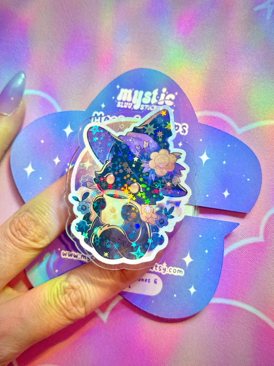 Witch Cat Kindle MagSafe Grip – Cozy Magic Mug Cat Phone Grip With Magnetic Ring