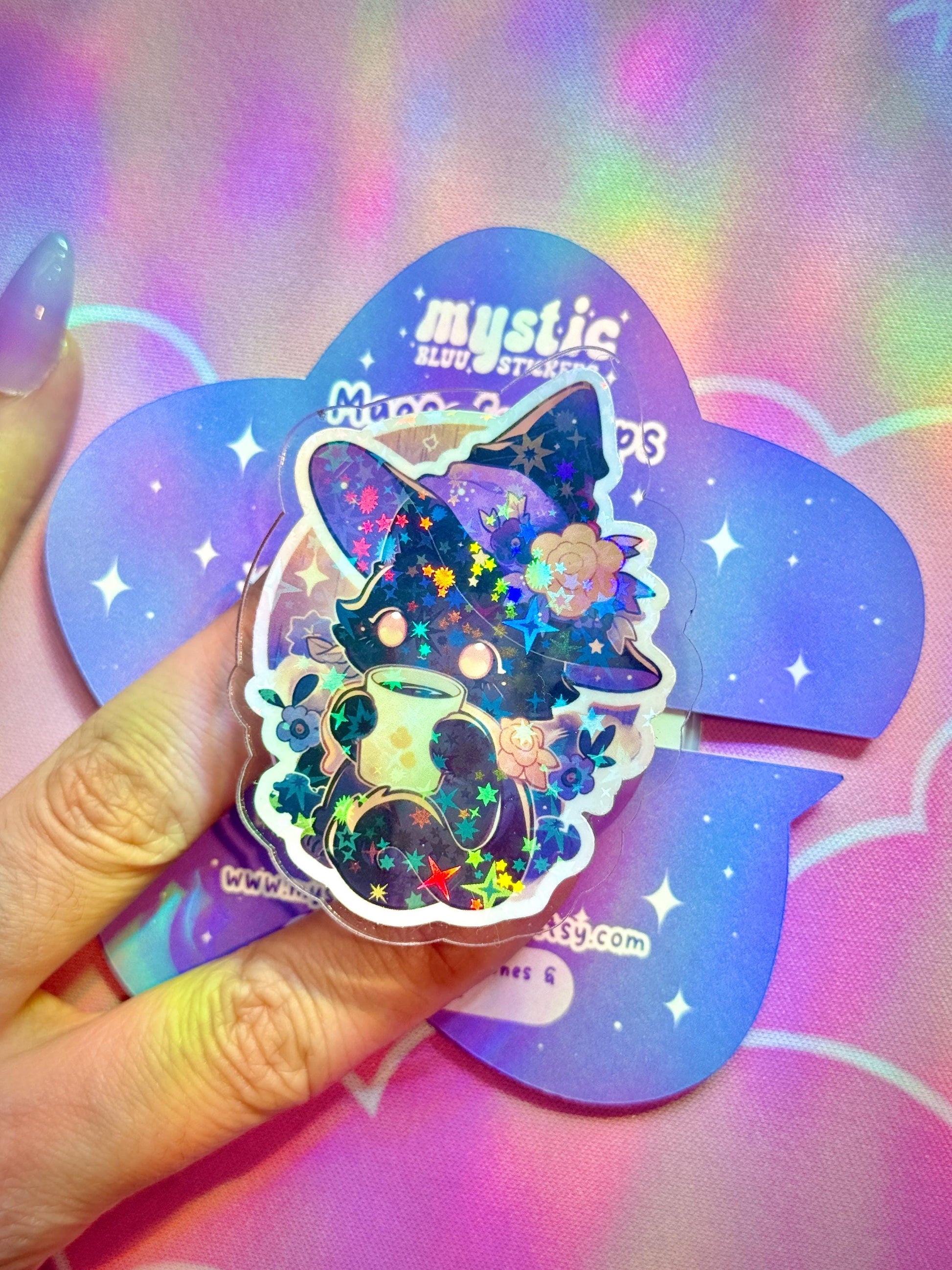 Witch Cat Kindle MagSafe Grip – Cozy Magic Mug Cat Phone Grip With Magnetic Ring