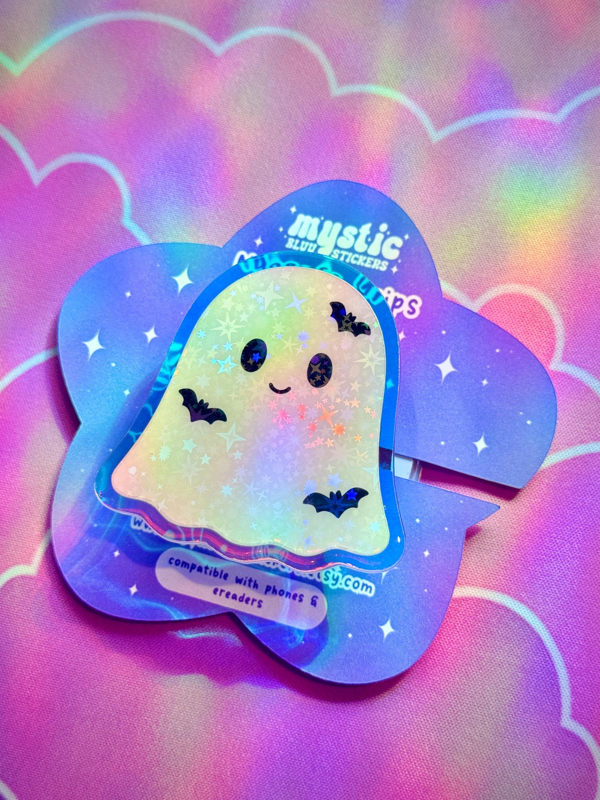 Ghost MagSafe Kindle Grip – Cute Spooky Bat Phone Grip With Magnetic Ring