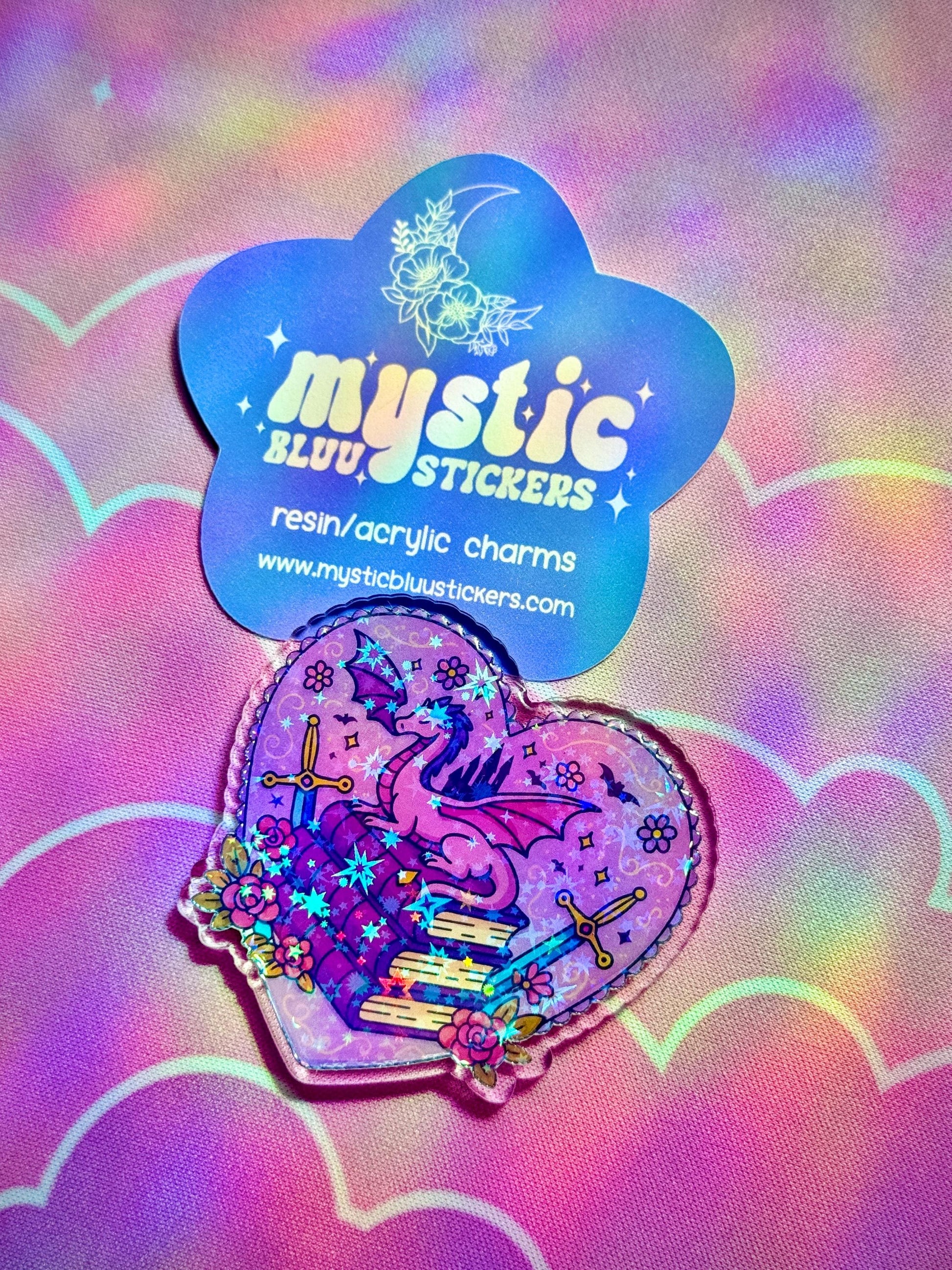 Dragon Heart Acrylic Flatback Cabochon: Fantasy Bookish DIY Craft Supply