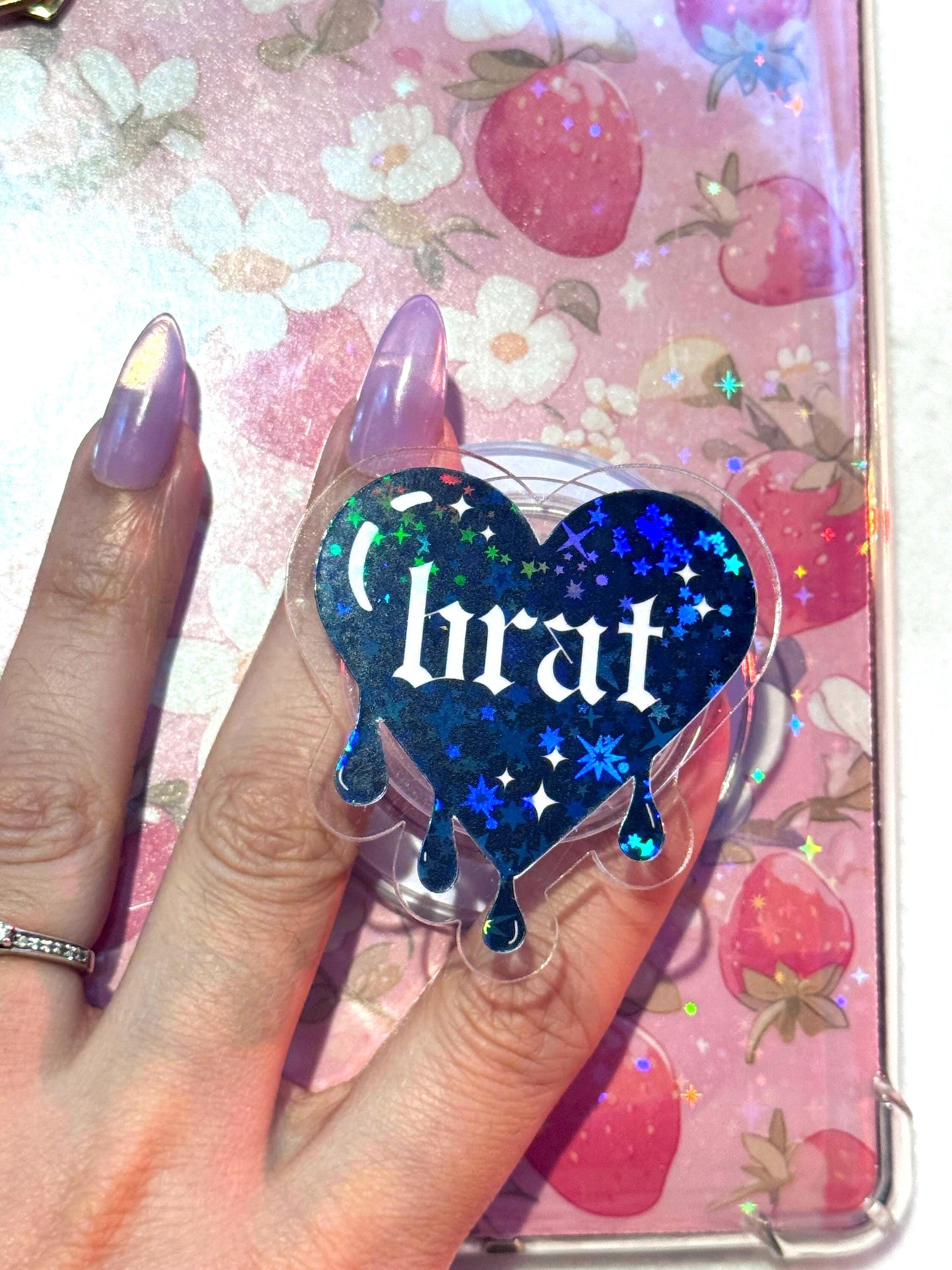 Brat Gothic Heart Acrylic Flat Back – DIY Phone Grip & Badge Reel Accessory