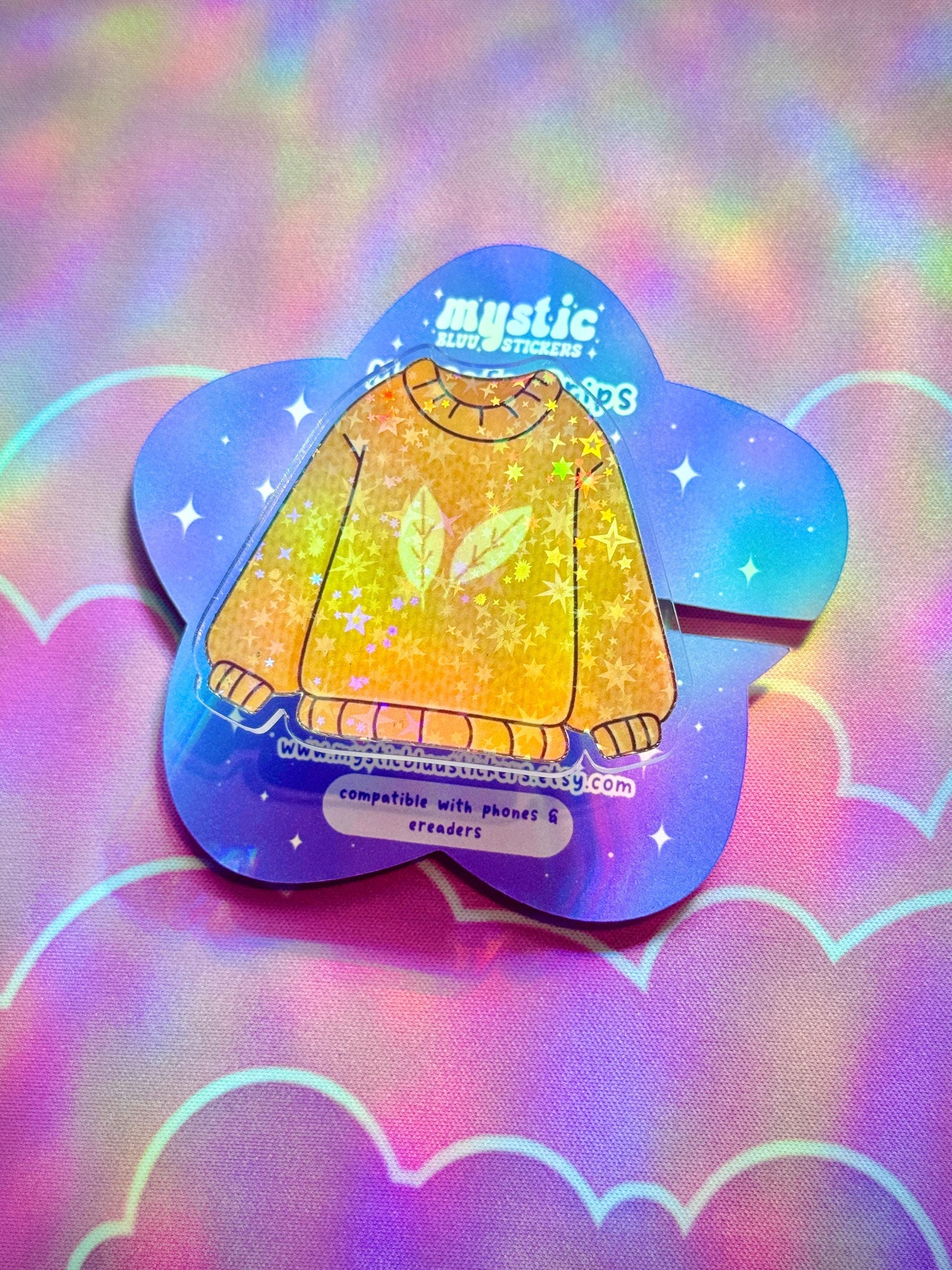 Fall Sweater Kindle Grip : Cozy Autumn MagSafe Holder for Phones and E-Readers