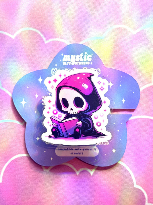 Reading Grim Reaper Phone Grip: Spooky Kindle MagSafe Holder