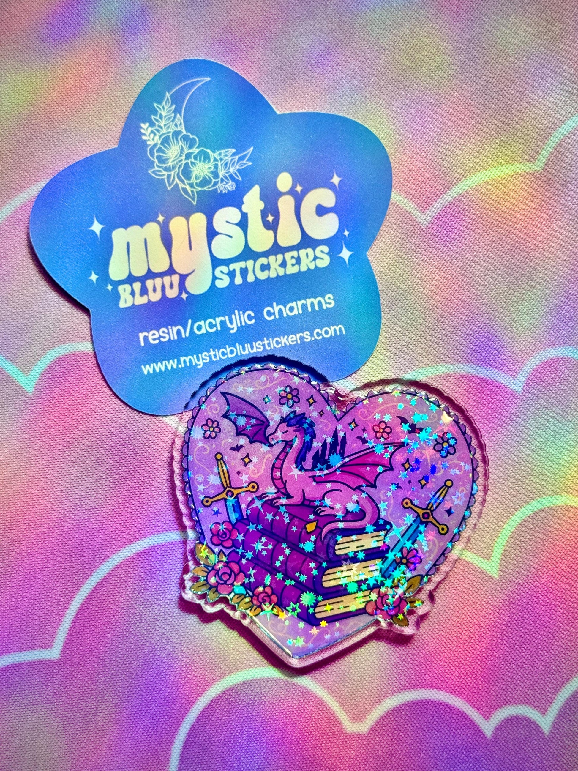 Dragon Heart Acrylic Flatback Cabochon: Fantasy Bookish DIY Craft Supply