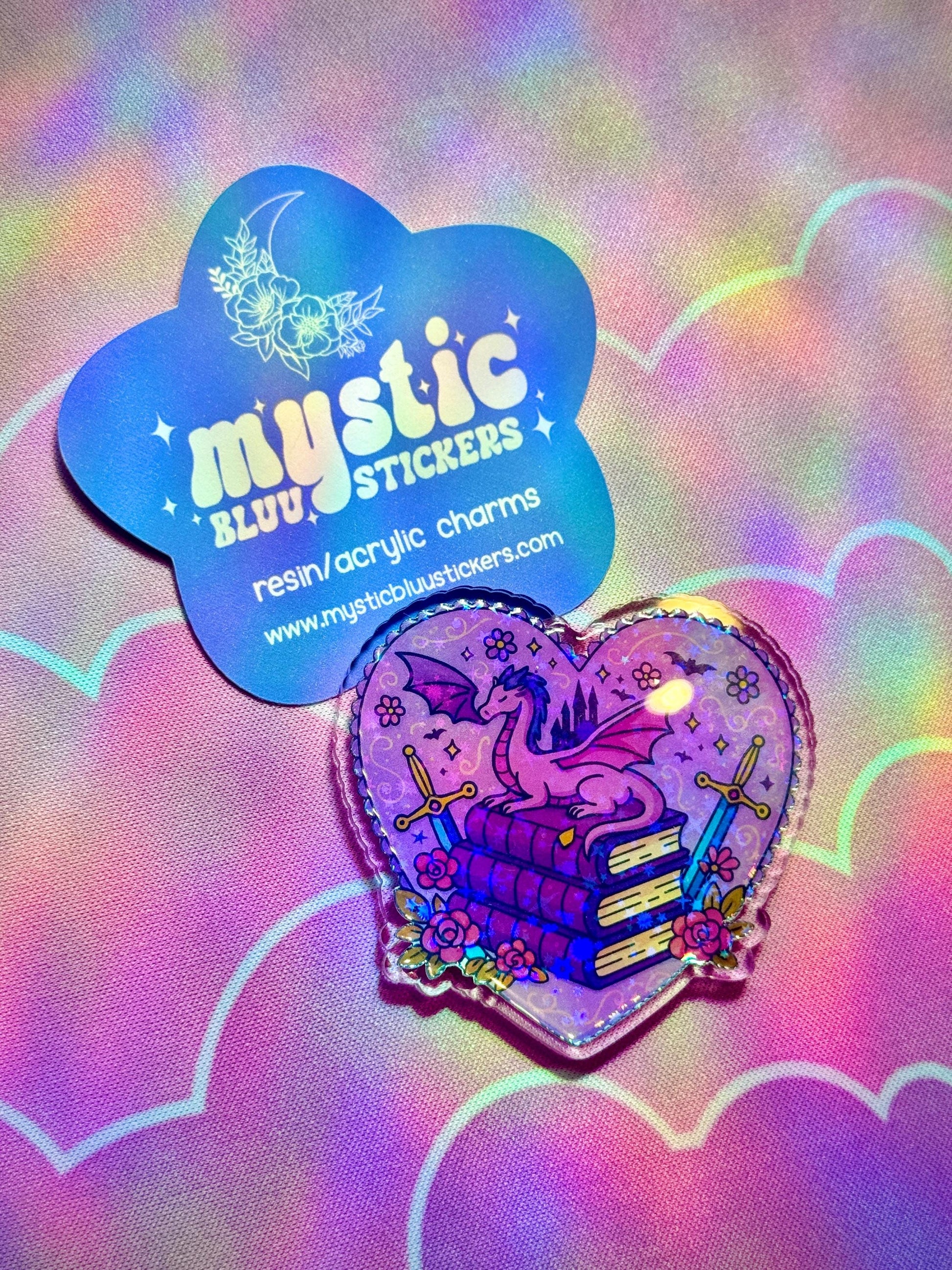 Dragon Heart Acrylic Flatback Cabochon: Fantasy Bookish DIY Craft Supply