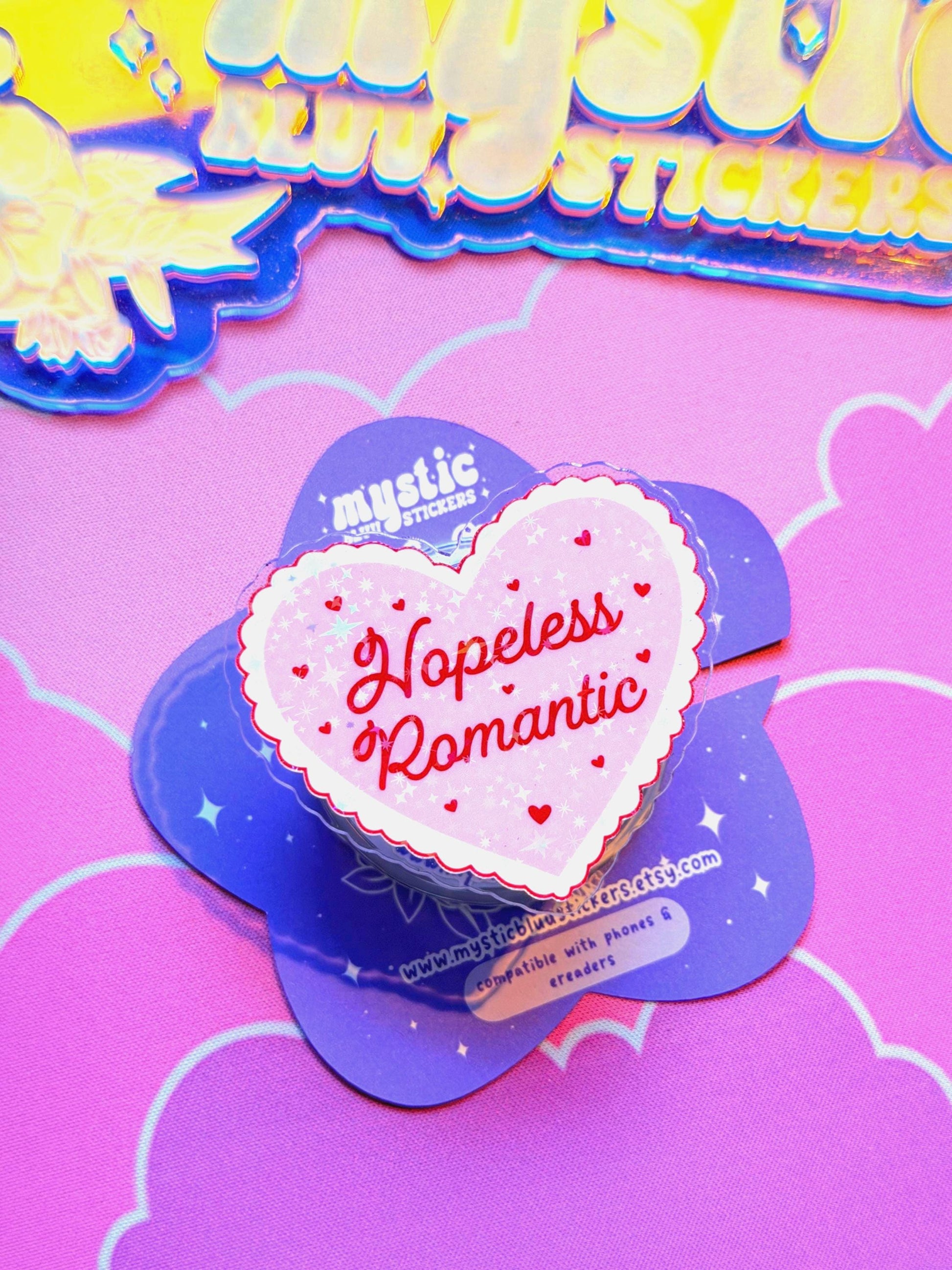 Romance Phone Grip: Holographic Magsafe Bookish Kindle Grip